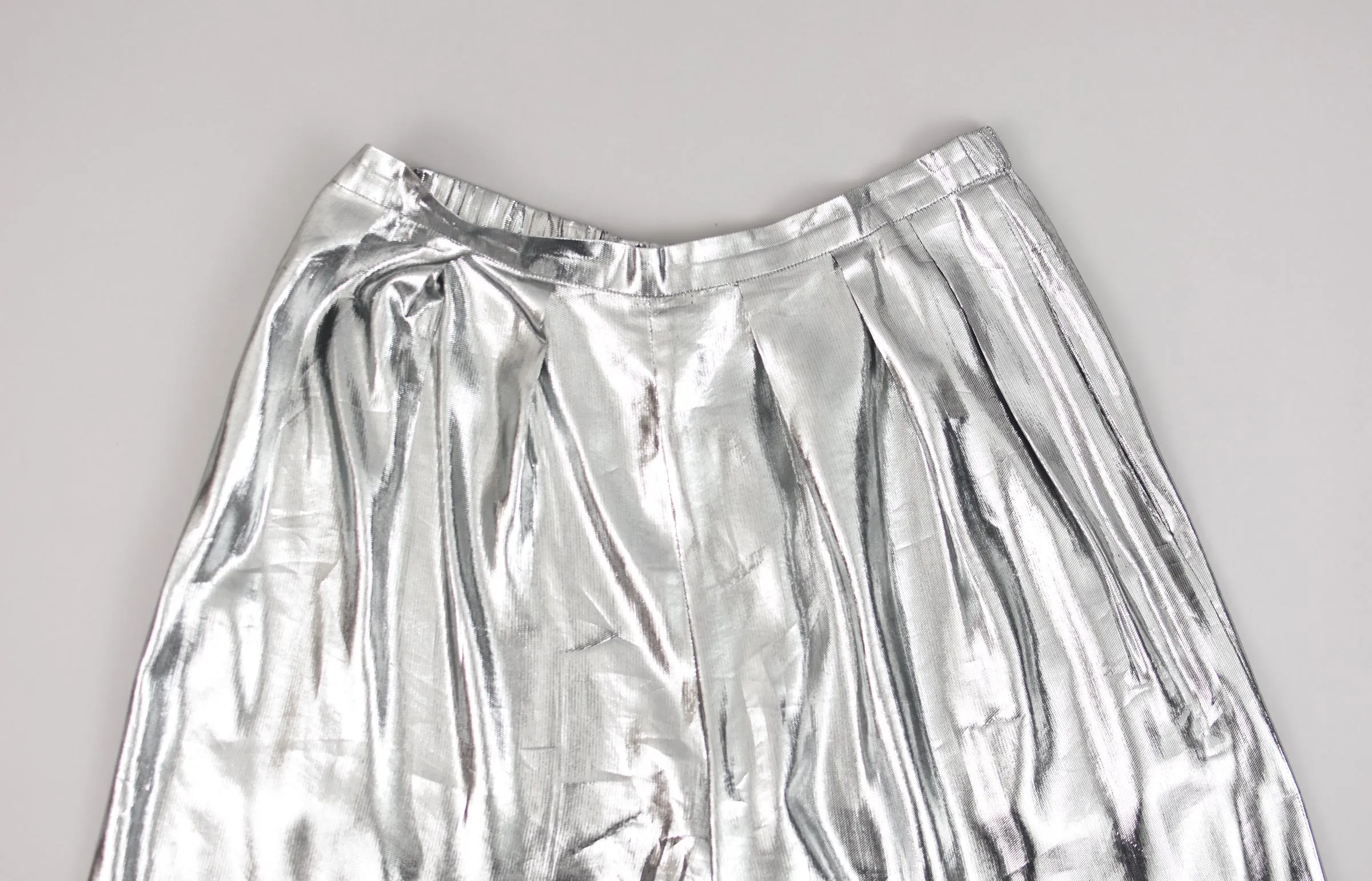 80s Metallic Wide Leg Palazzo Pants, Women's Size 12, 32" Waist
