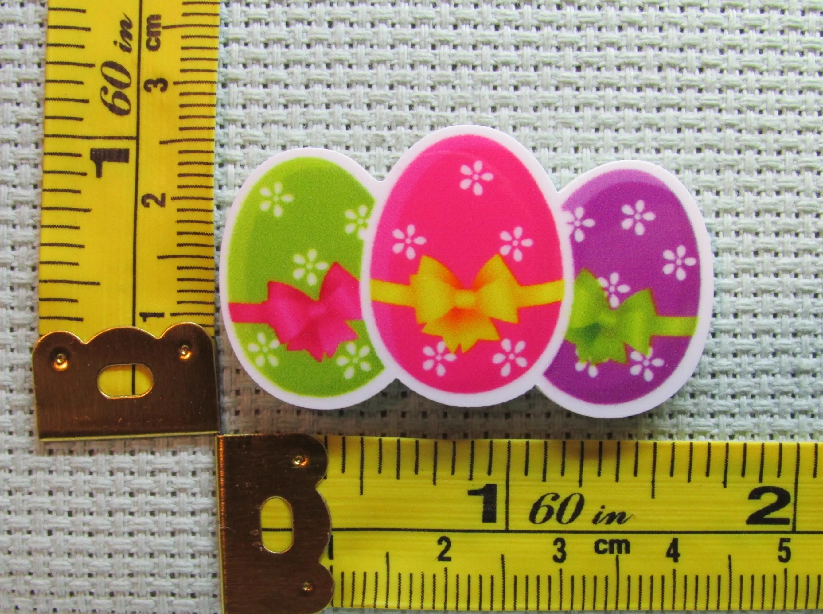 A Trio of Decorated Easter Eggs Needle Minder, Cover Minder, Magnet