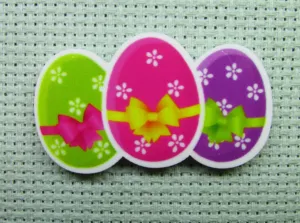 A Trio of Decorated Easter Eggs Needle Minder, Cover Minder, Magnet