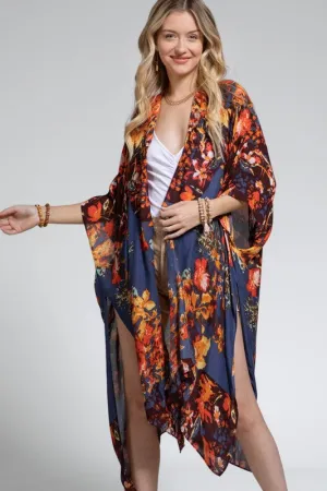 ACCESSORY- KIMONO- Shanda- Celebrate floral colors and delight in the breeze