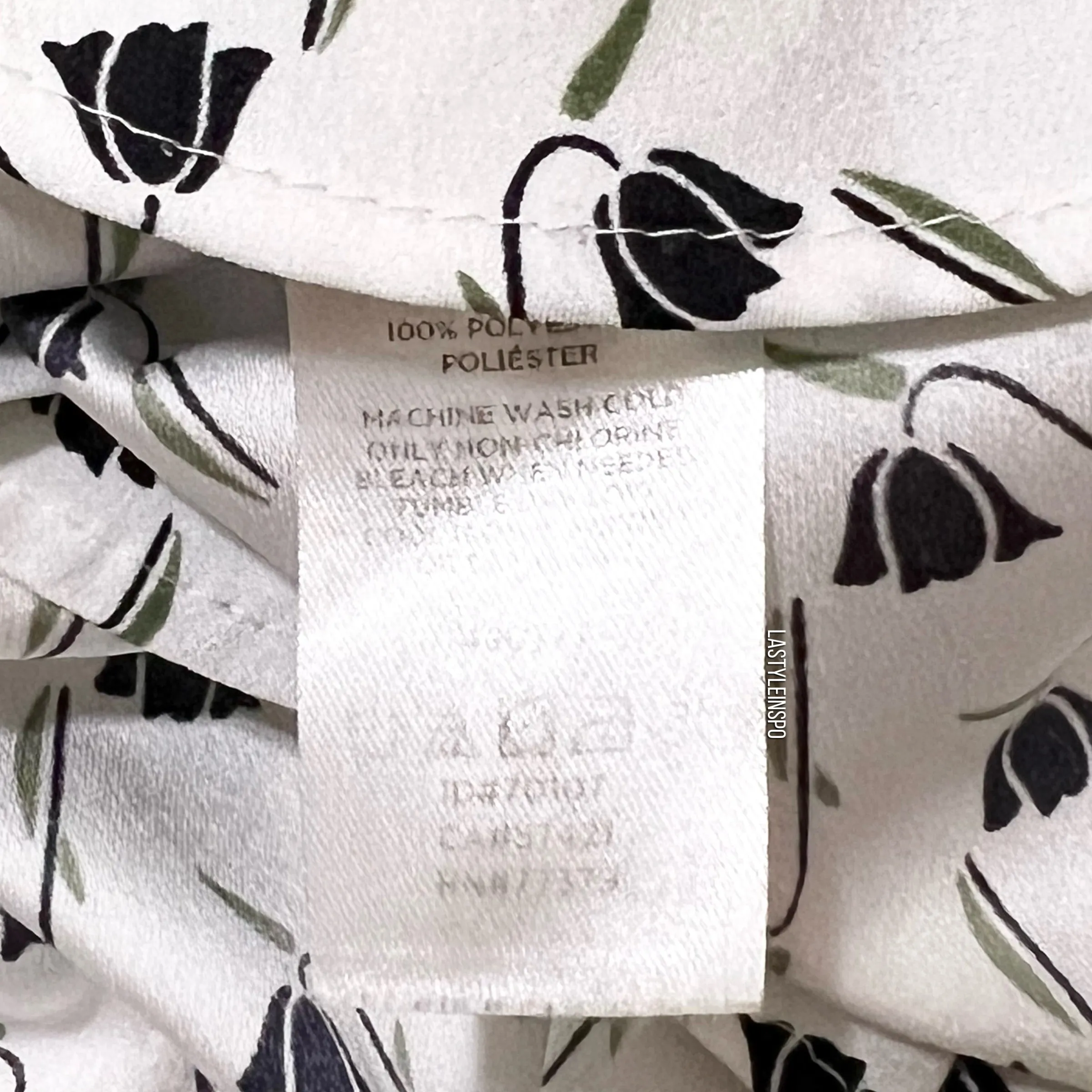 Anne Klein Blouse Floral Pattern Black White Size Small