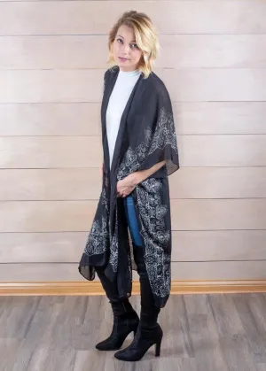 BLACK TYE DYE KIMONO