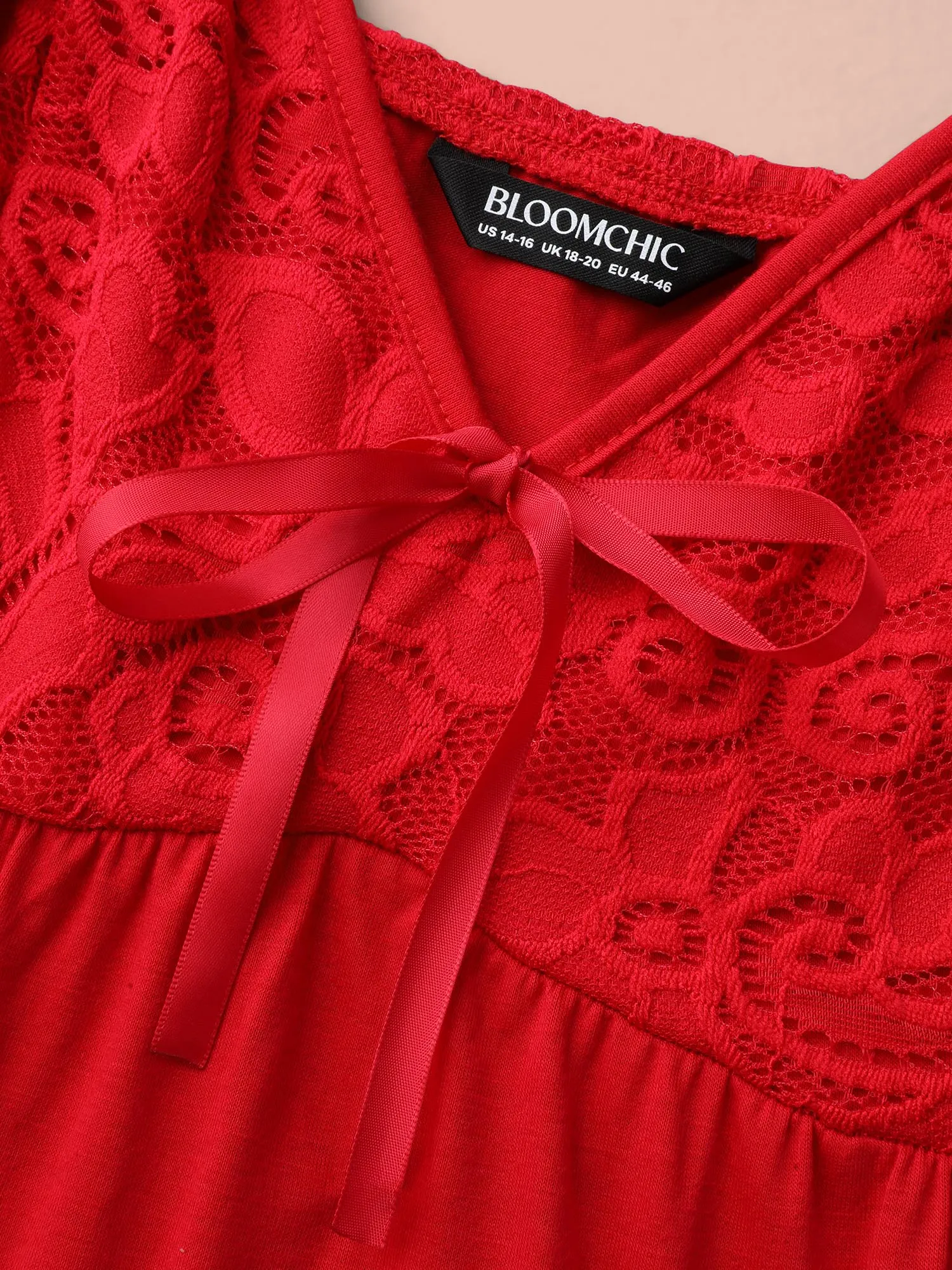 Bowknot Crochet Lace Asymmetrical Hem Lounge Dress