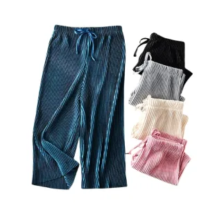 Breezy Chiffon Pleated Wide-Leg Pants