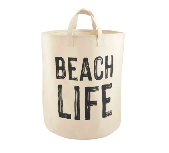 Canvas Beach Tote By Mud Pie