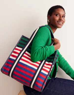 Canvas Tote Bag-Multi Stripe