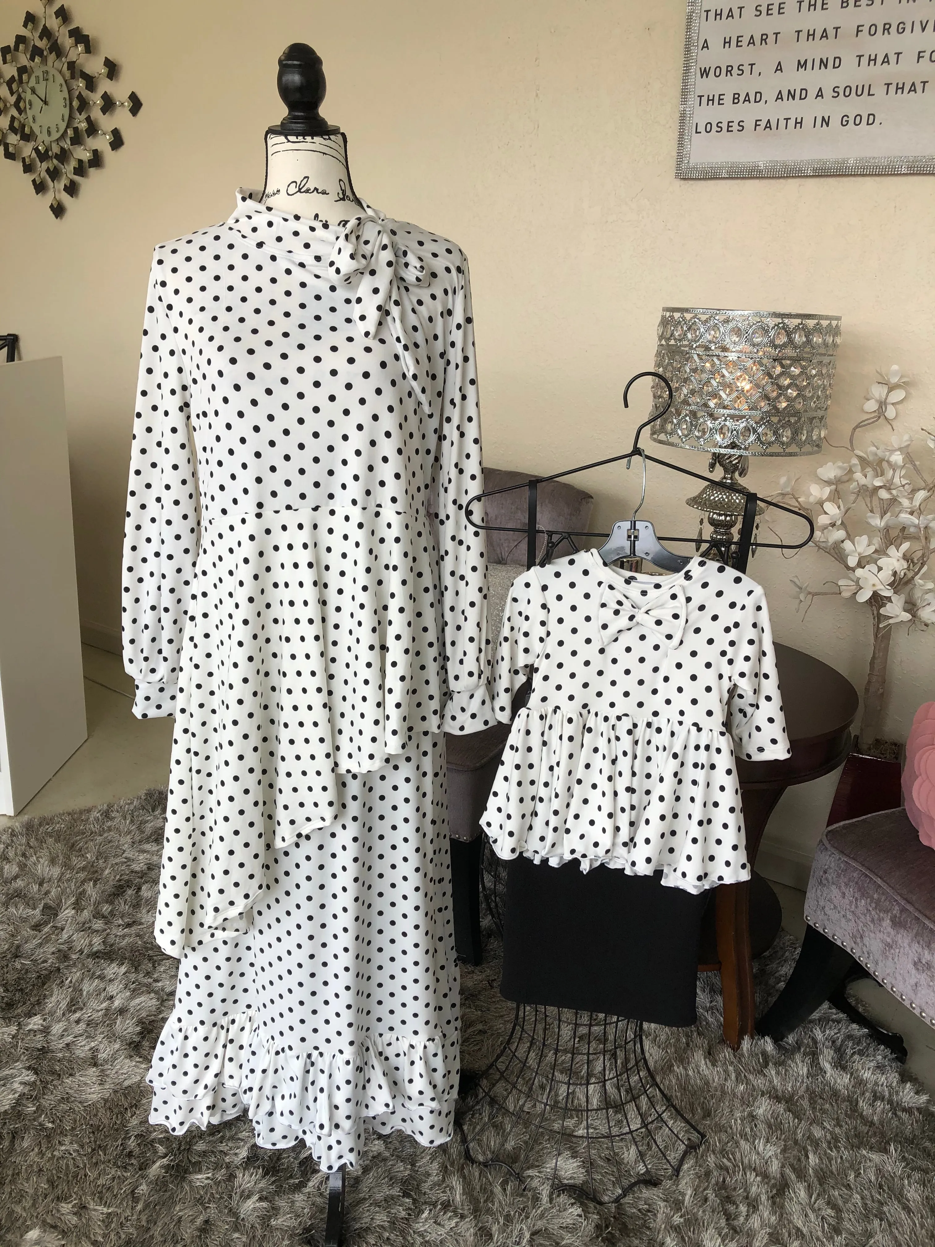 Cassidy White With Black Dots Tunic/Top (PL)