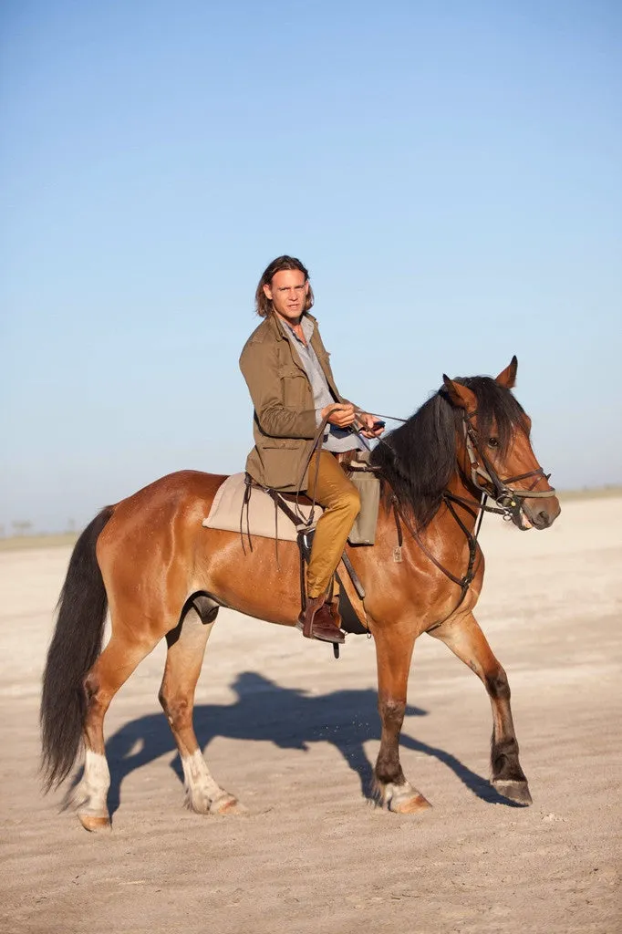 CLASSIC TAILORED SAFARI JACKET in Drab Drill