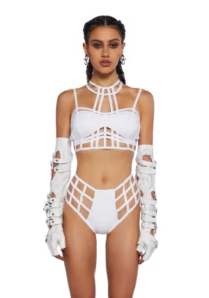 Deviant Treasure Bustier Top - White