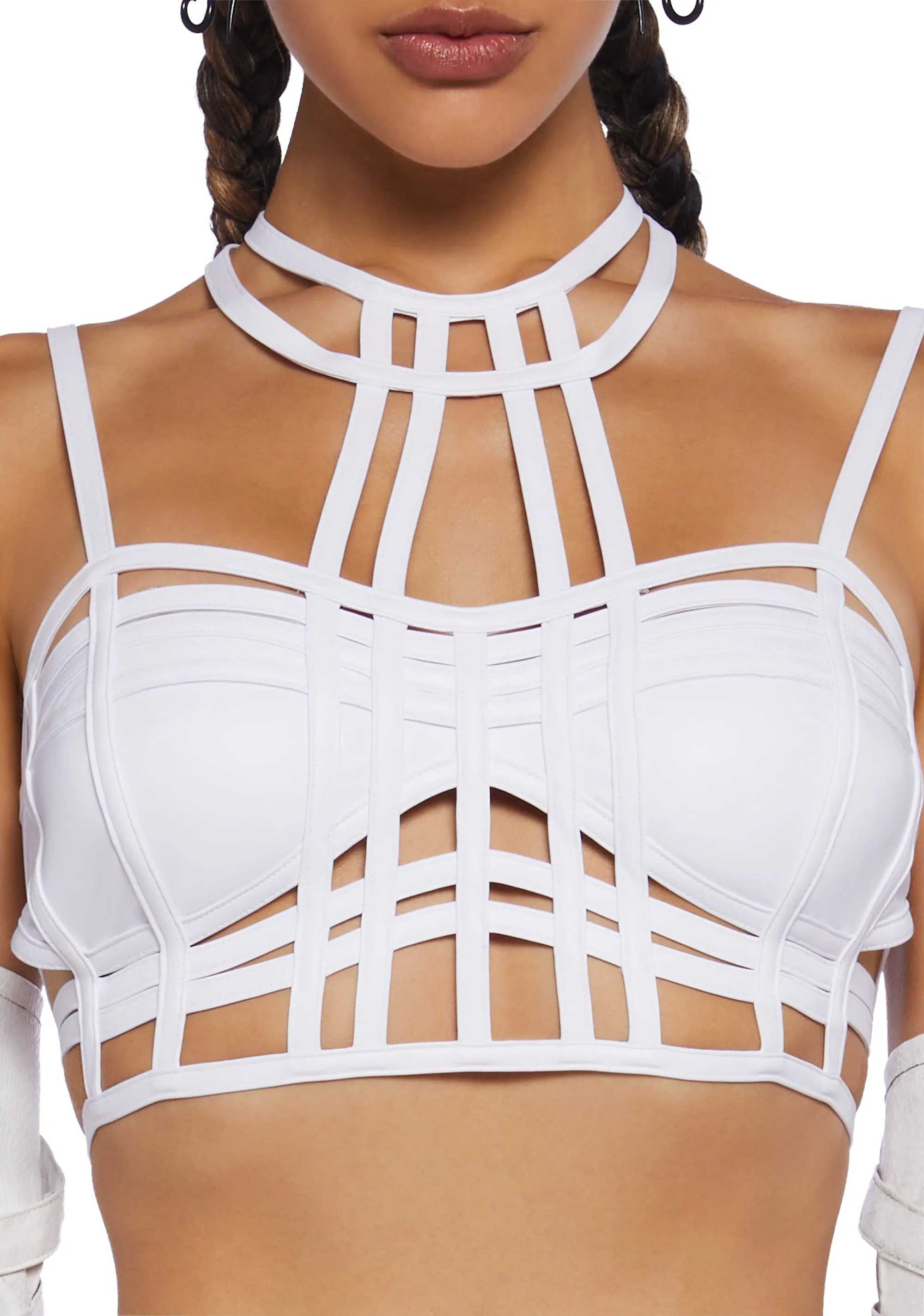 Deviant Treasure Bustier Top - White