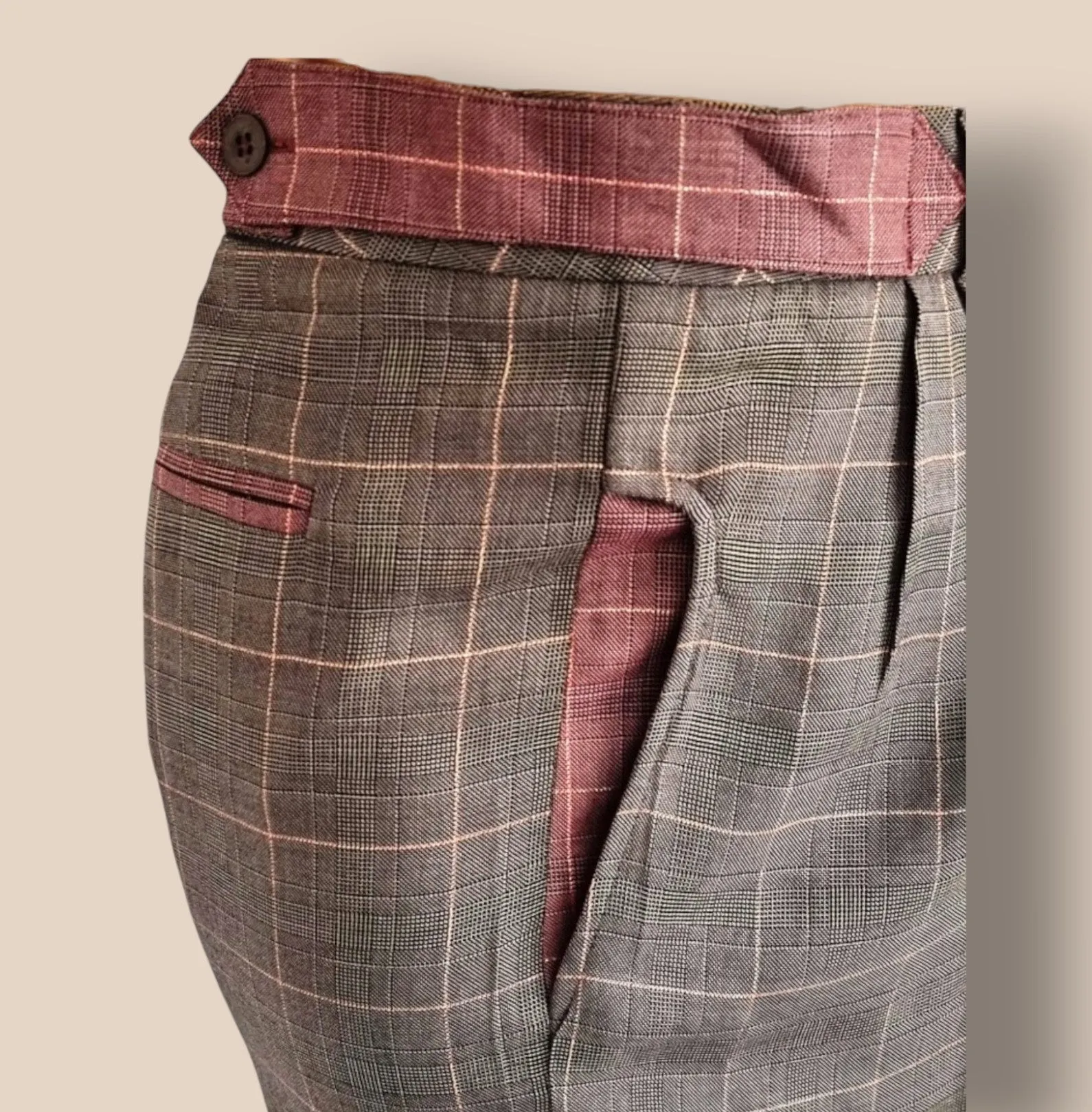 Diane von Furstenberg Womens Brown Plaid Wide Leg Trousers UK 10 US 6 EU 38