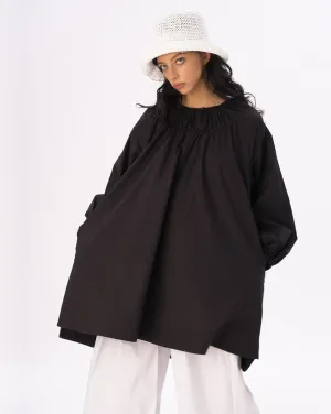 Elastic Pleated Collar Tunic