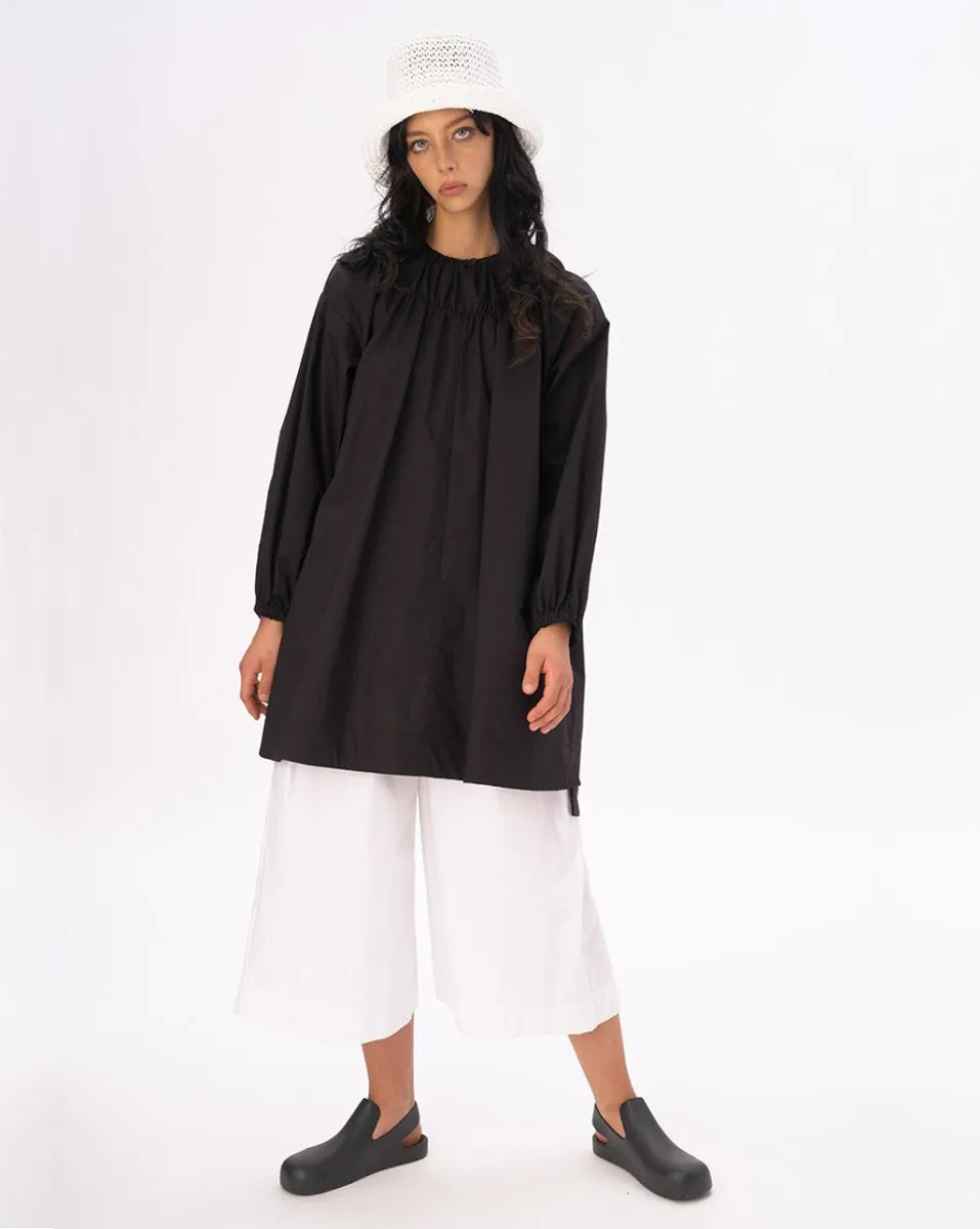 Elastic Pleated Collar Tunic