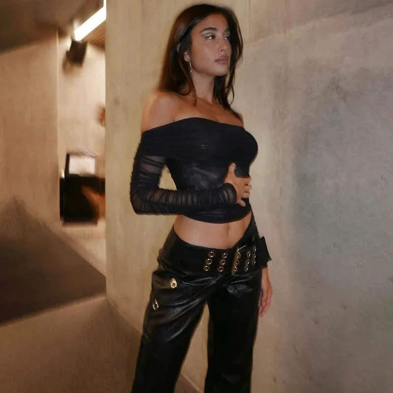 Fashionkova Kaira Long Sleeve Mesh Top