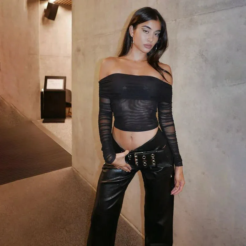 Fashionkova Kaira Long Sleeve Mesh Top