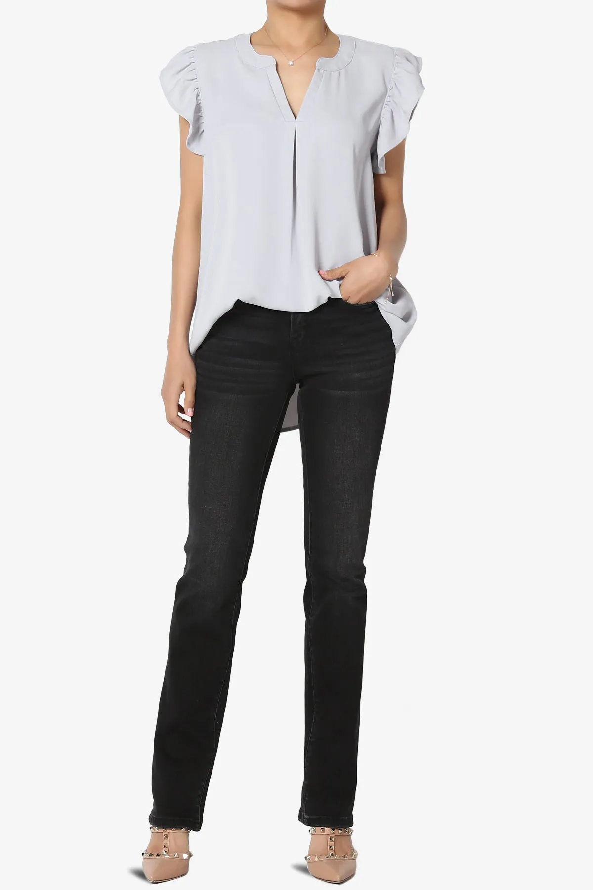 Flamin Ruffle Short Sleeve Blouse PLUS