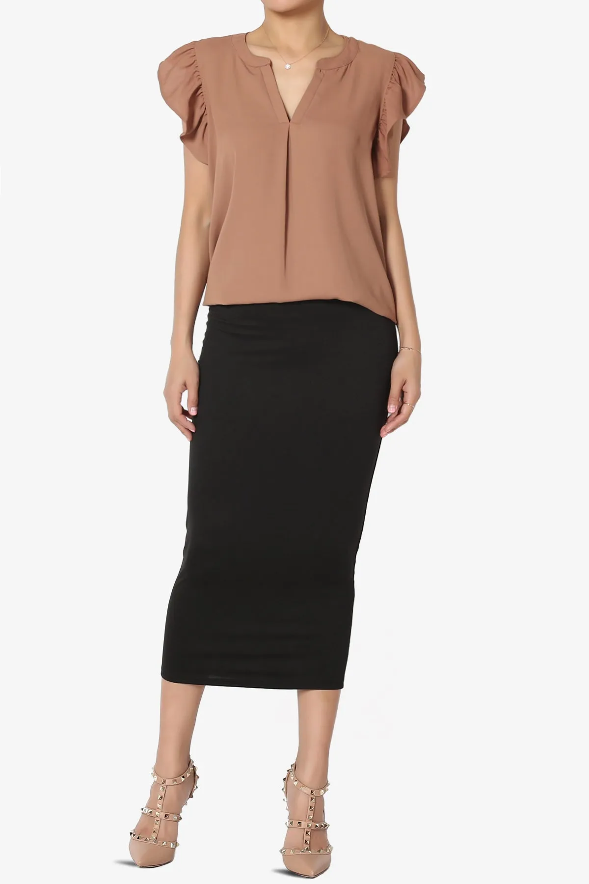 Flamin Ruffle Short Sleeve Blouse PLUS