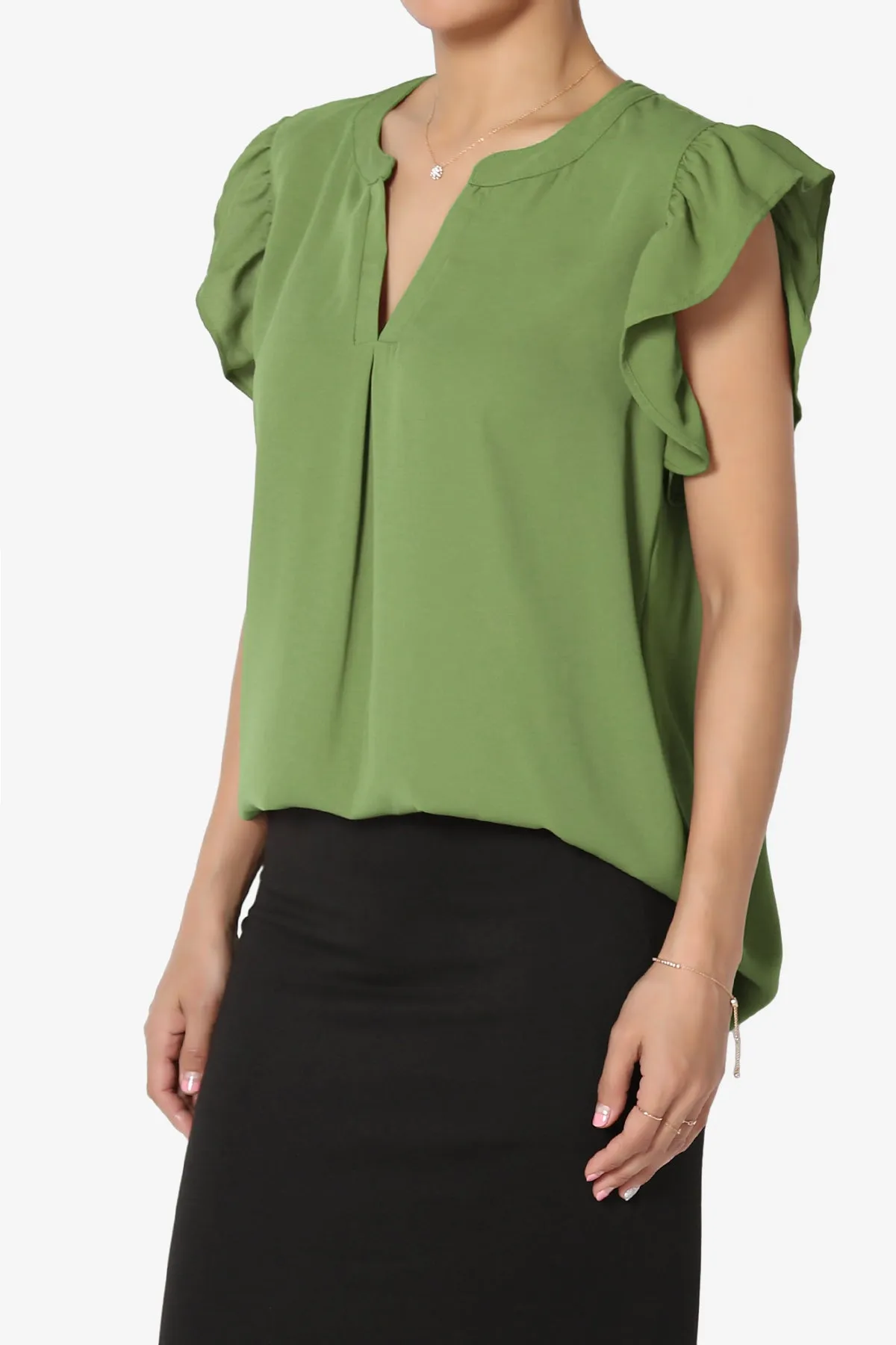 Flamin Ruffle Short Sleeve Blouse PLUS