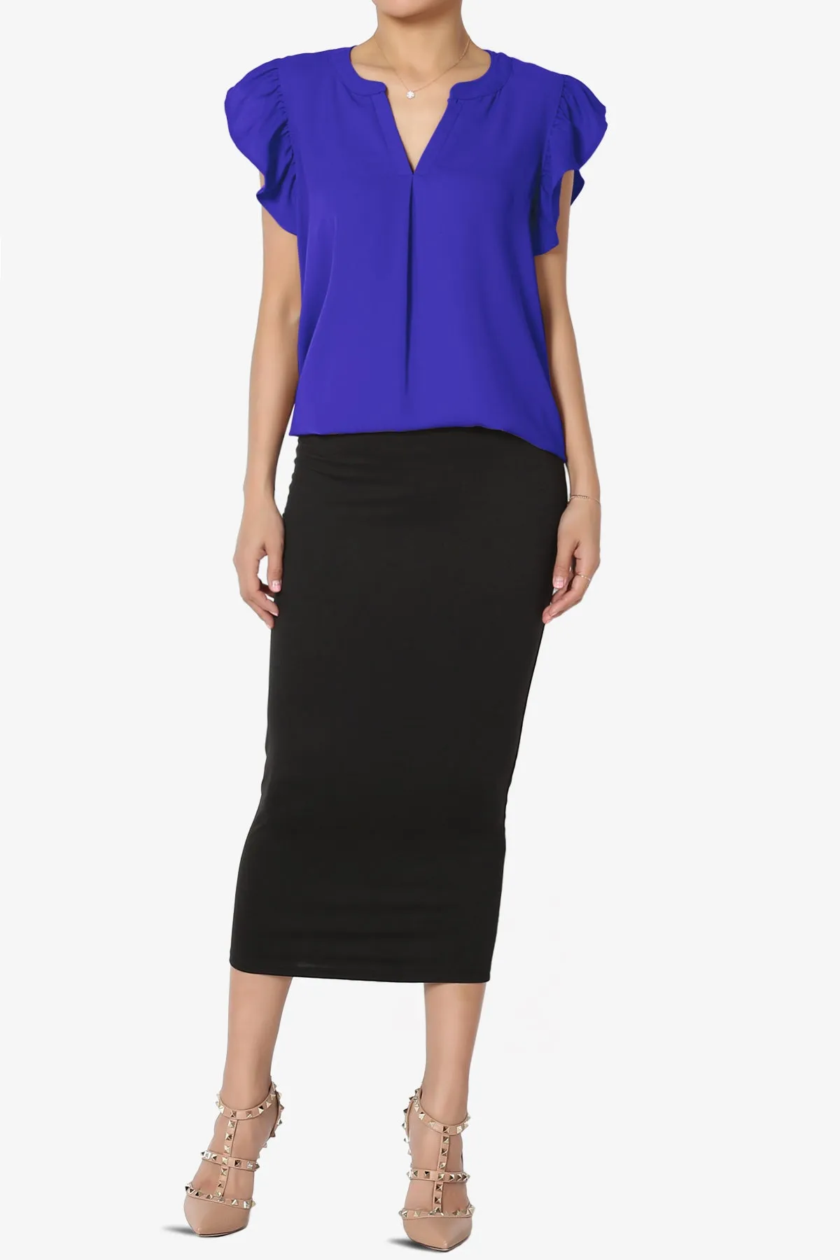 Flamin Ruffle Short Sleeve Blouse PLUS