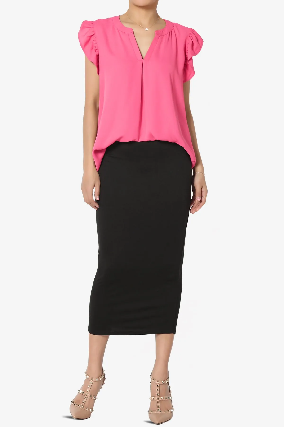 Flamin Ruffle Short Sleeve Blouse PLUS