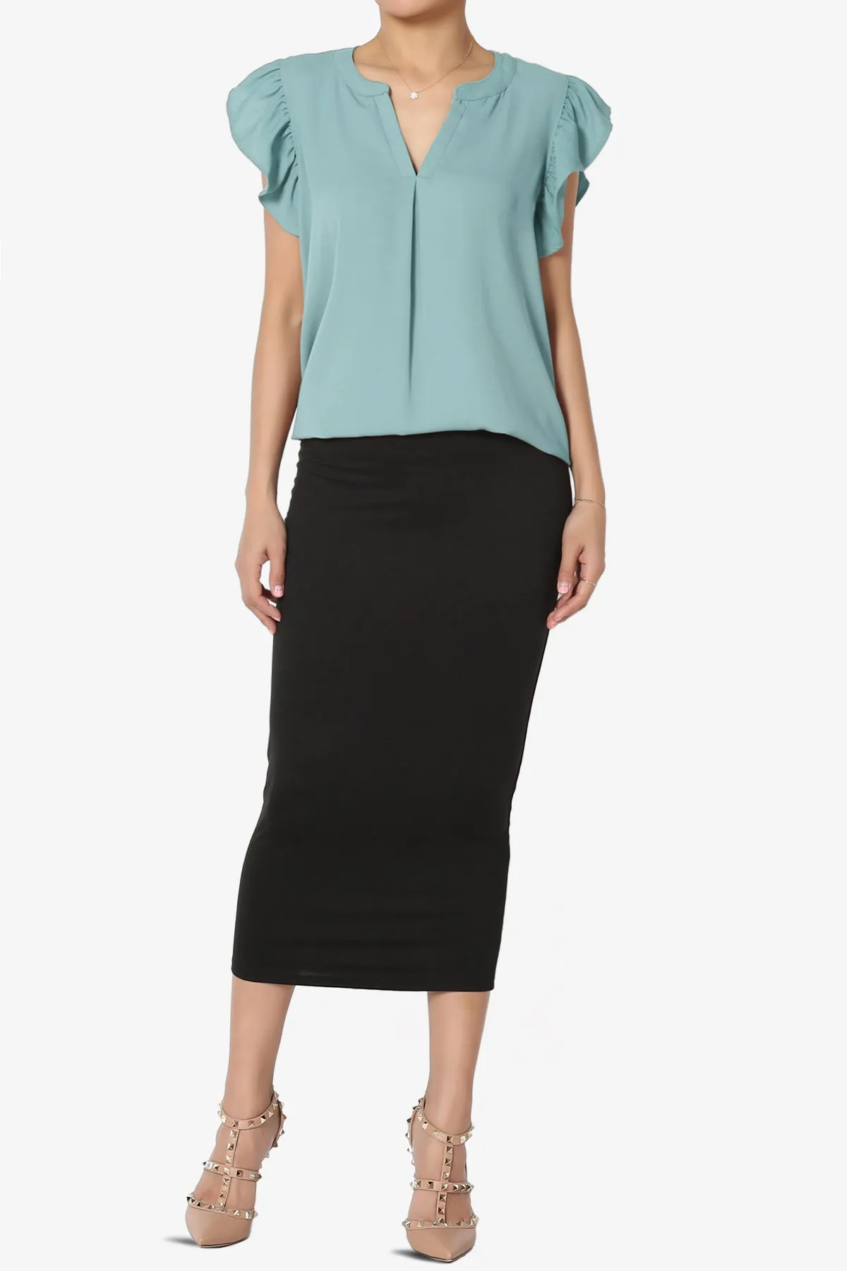 Flamin Ruffle Short Sleeve Blouse PLUS