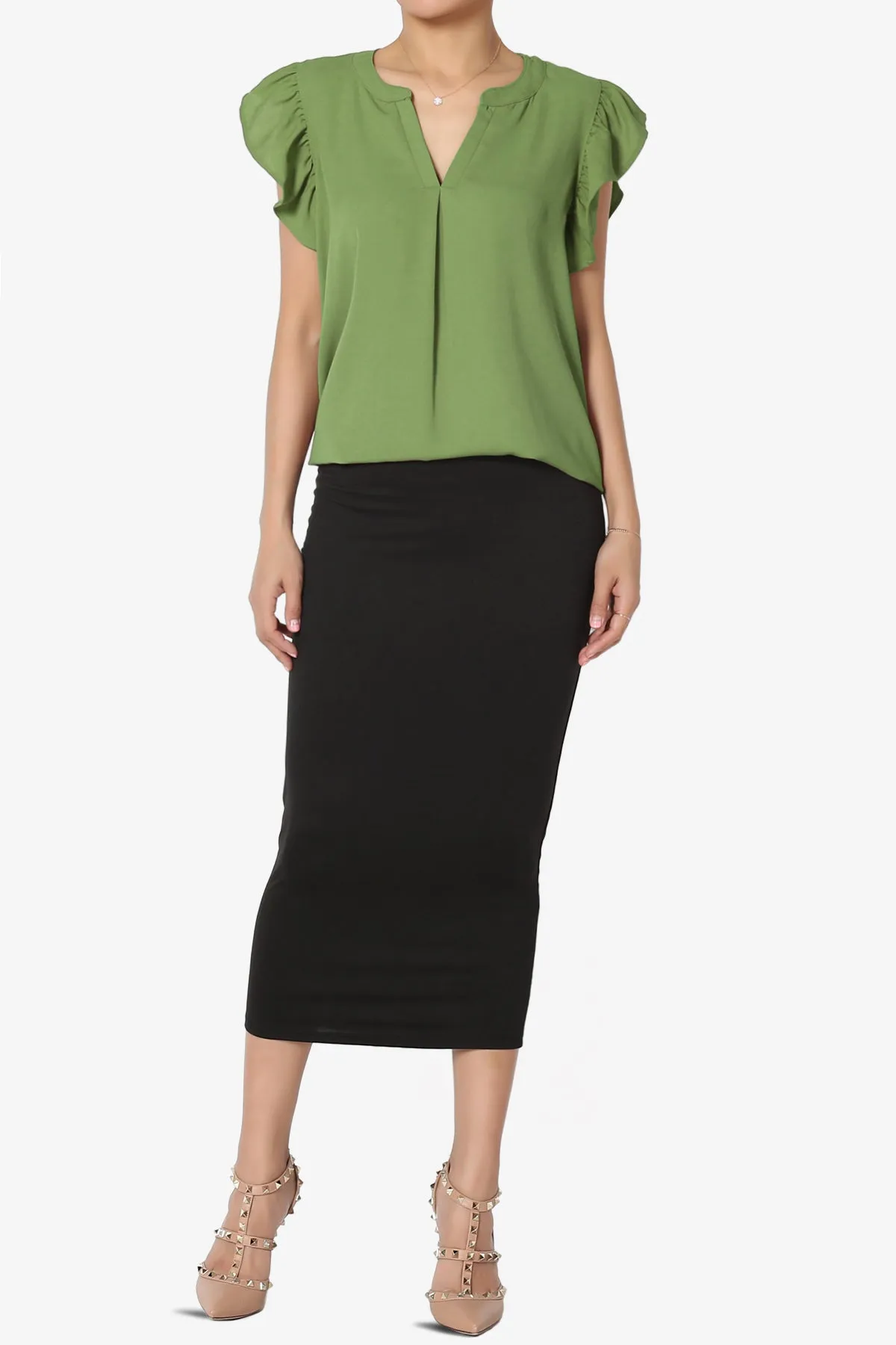 Flamin Ruffle Short Sleeve Blouse PLUS