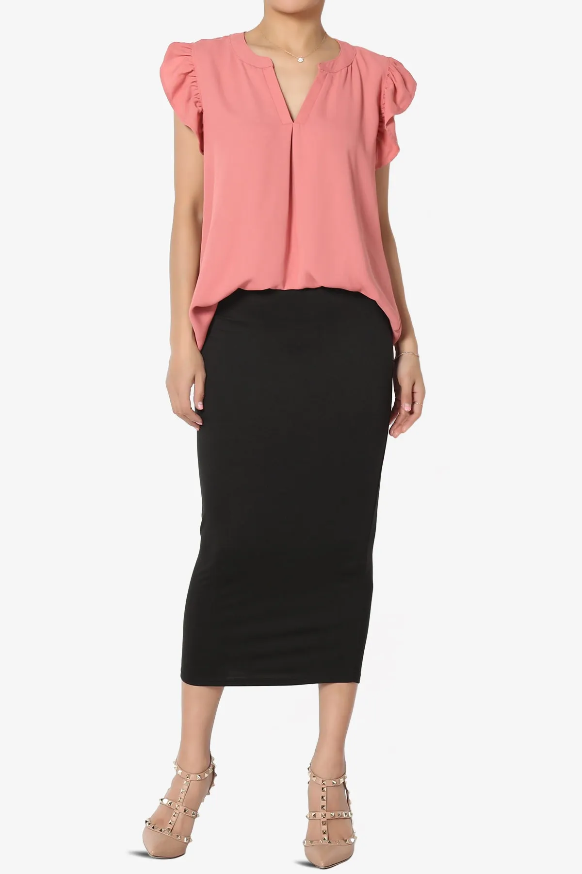 Flamin Ruffle Short Sleeve Blouse