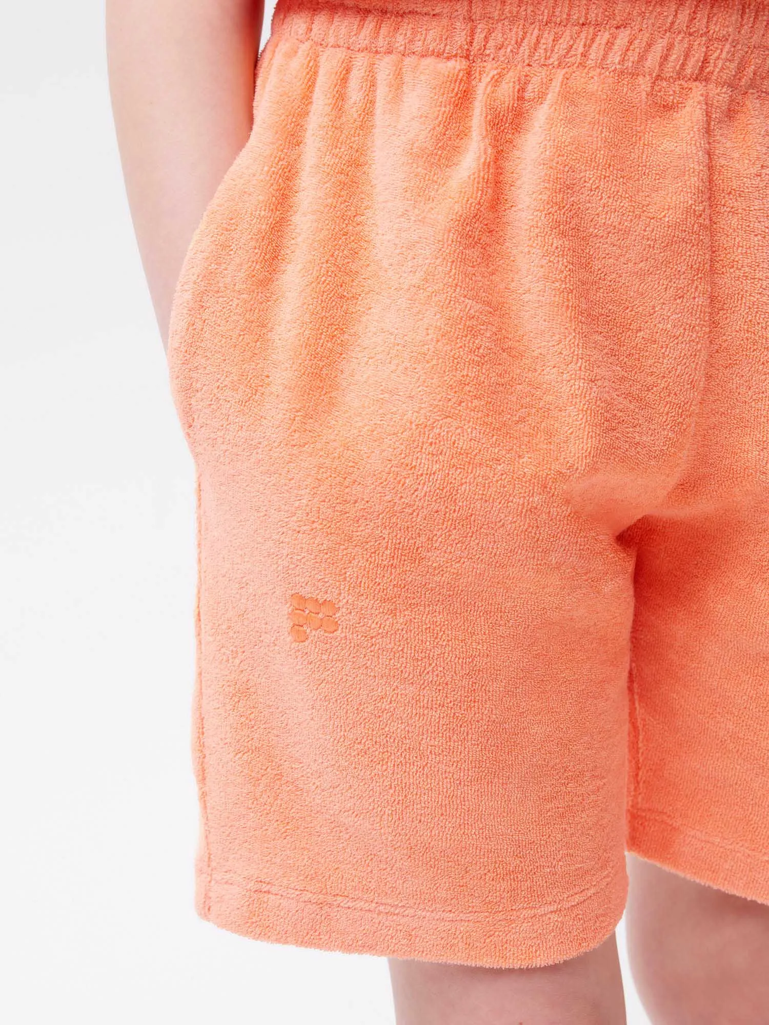 Kids Towelling Shorts—peach perfect
