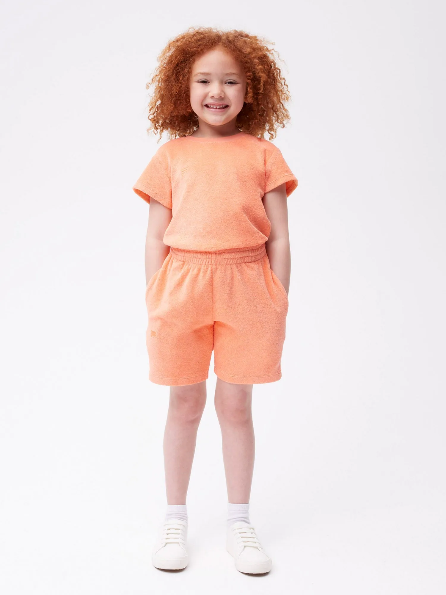 Kids Towelling Shorts—peach perfect