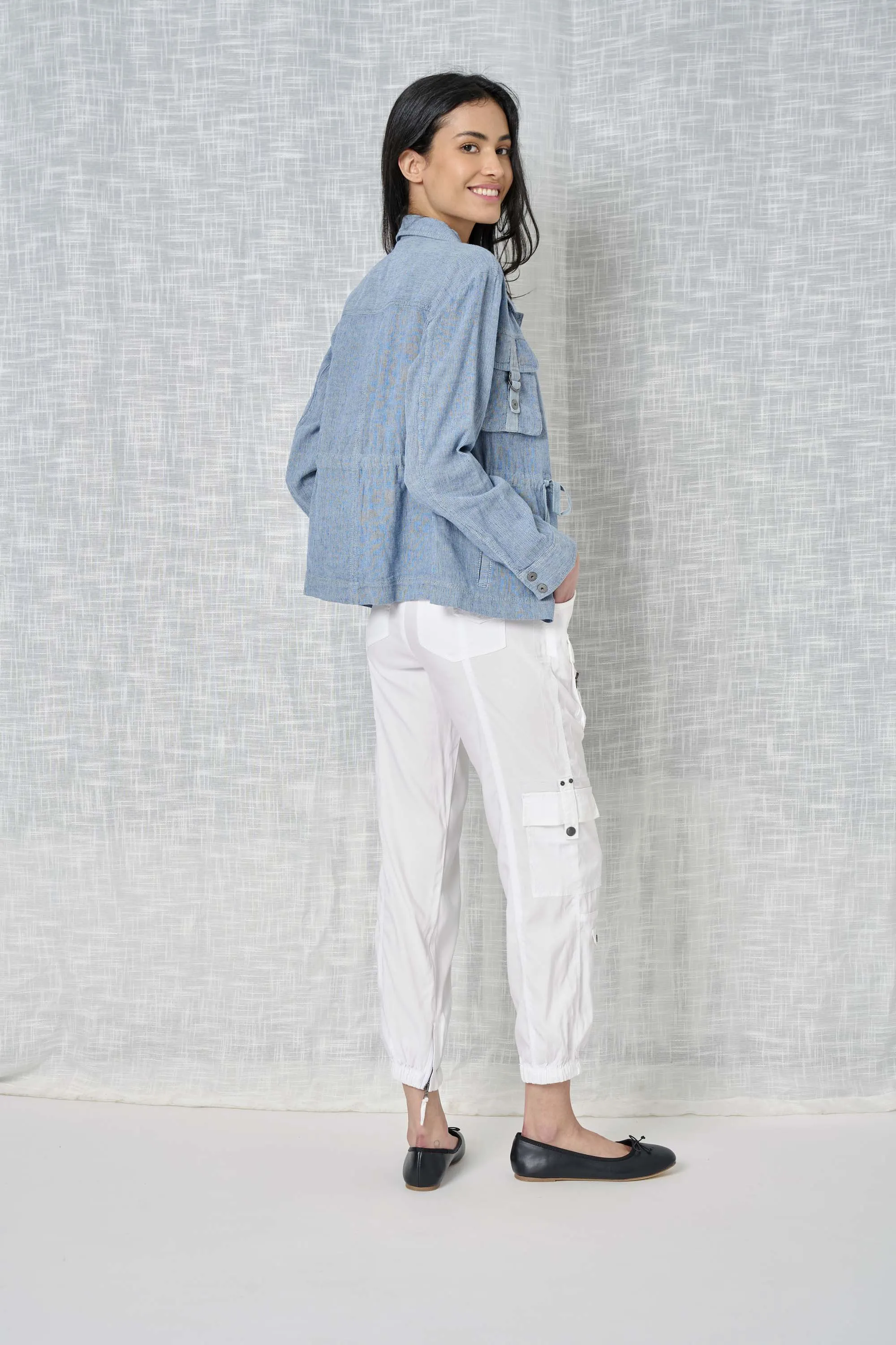 Maddy Stripe Linen Jacket