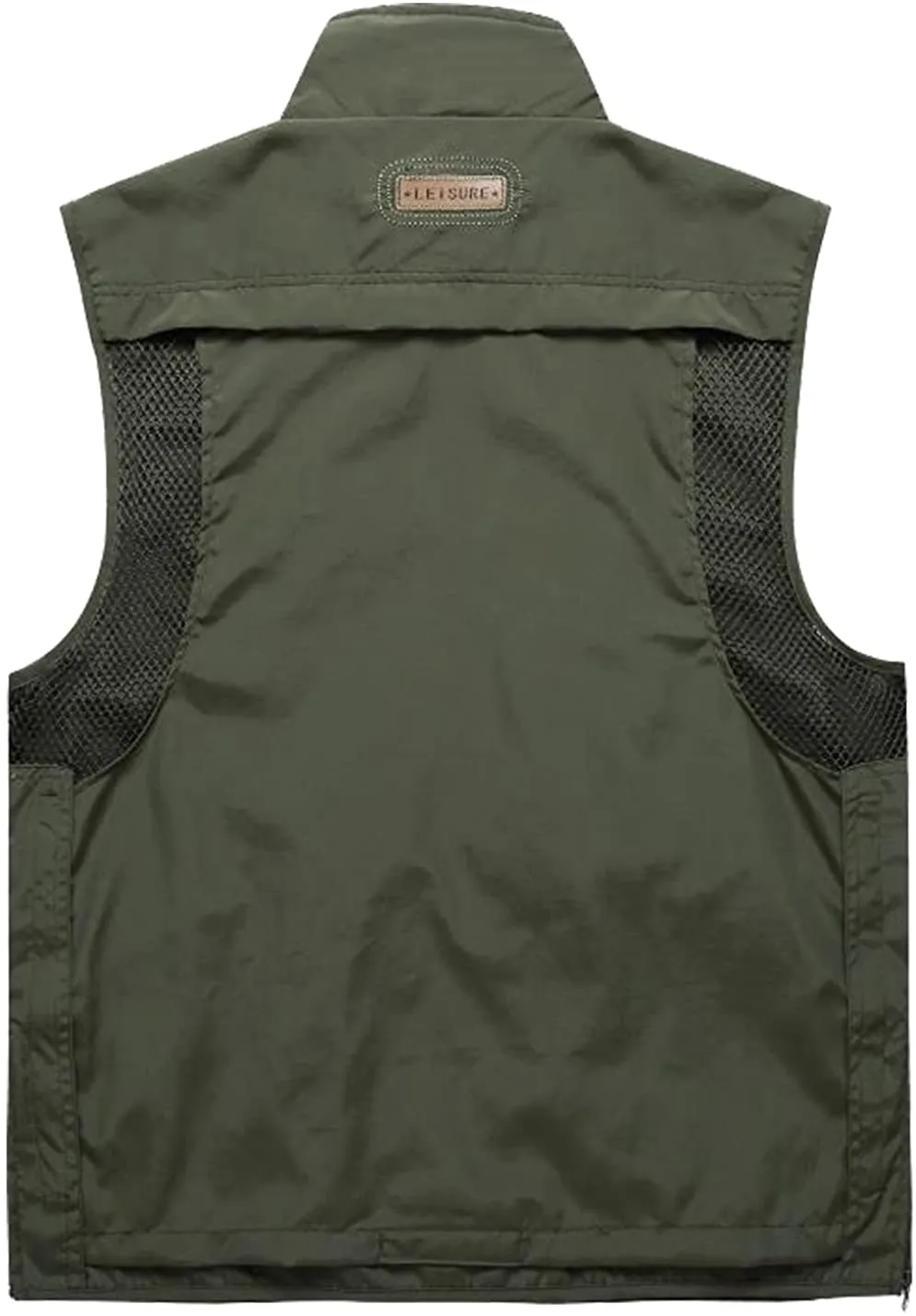 Men's Black Outdoor Sleeveless Vest Jacket Multi Pockets