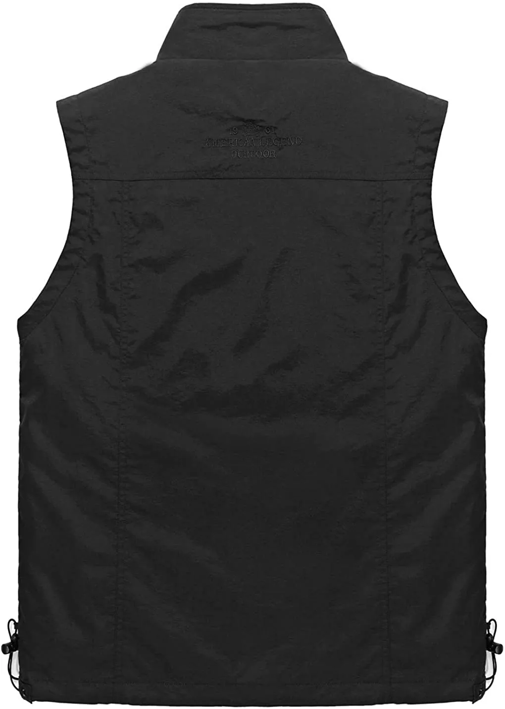 Men's Black Outdoor Sleeveless Vest Jacket Multi Pockets