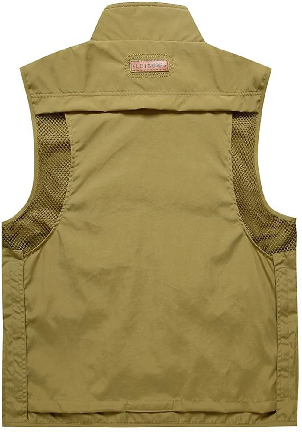 Men's Black Outdoor Sleeveless Vest Jacket Multi Pockets