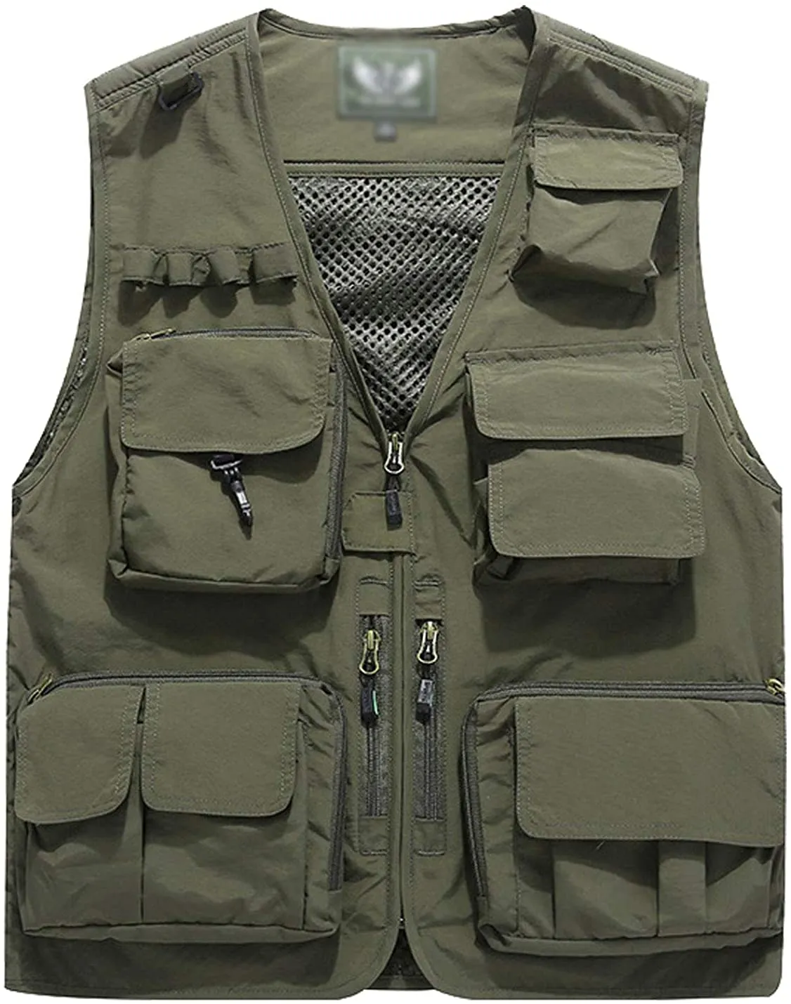 Men's Black Outdoor Sleeveless Vest Jacket Multi Pockets