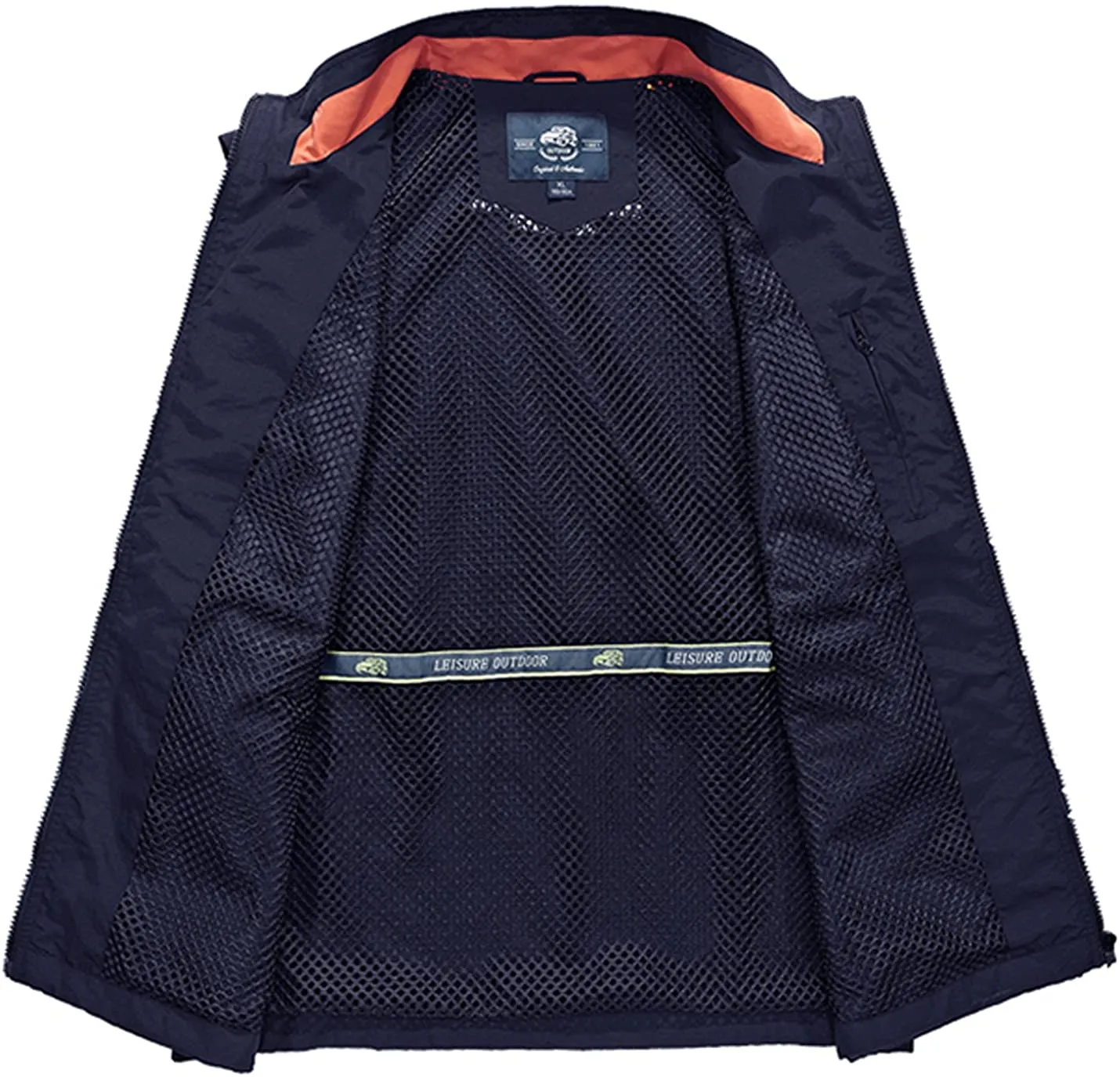 Men's Black Outdoor Sleeveless Vest Jacket Multi Pockets