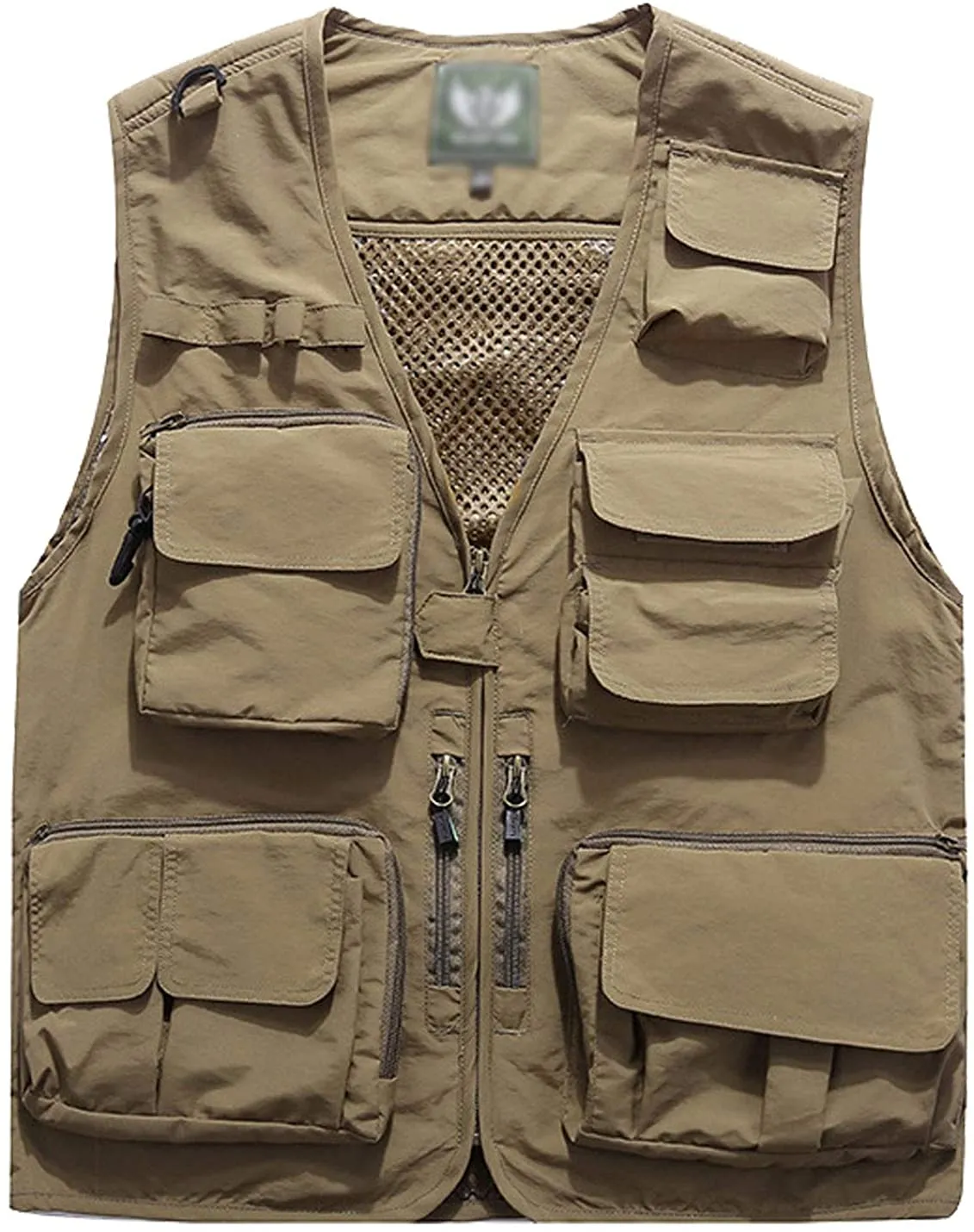 Men's Black Outdoor Sleeveless Vest Jacket Multi Pockets