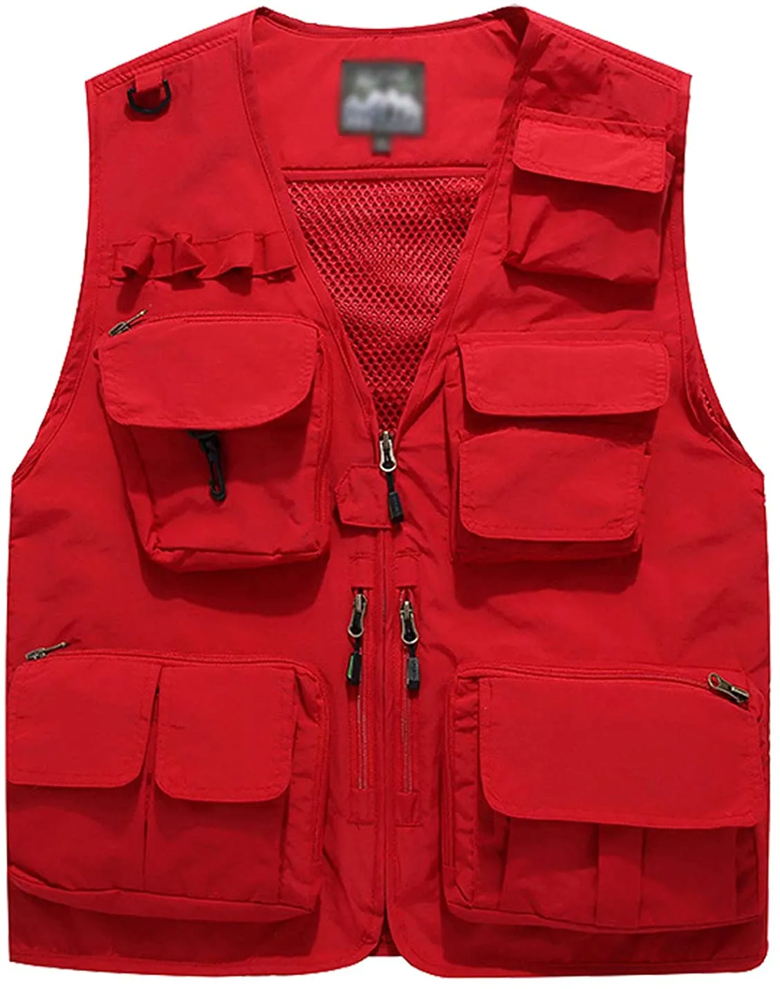 Men's Black Outdoor Sleeveless Vest Jacket Multi Pockets