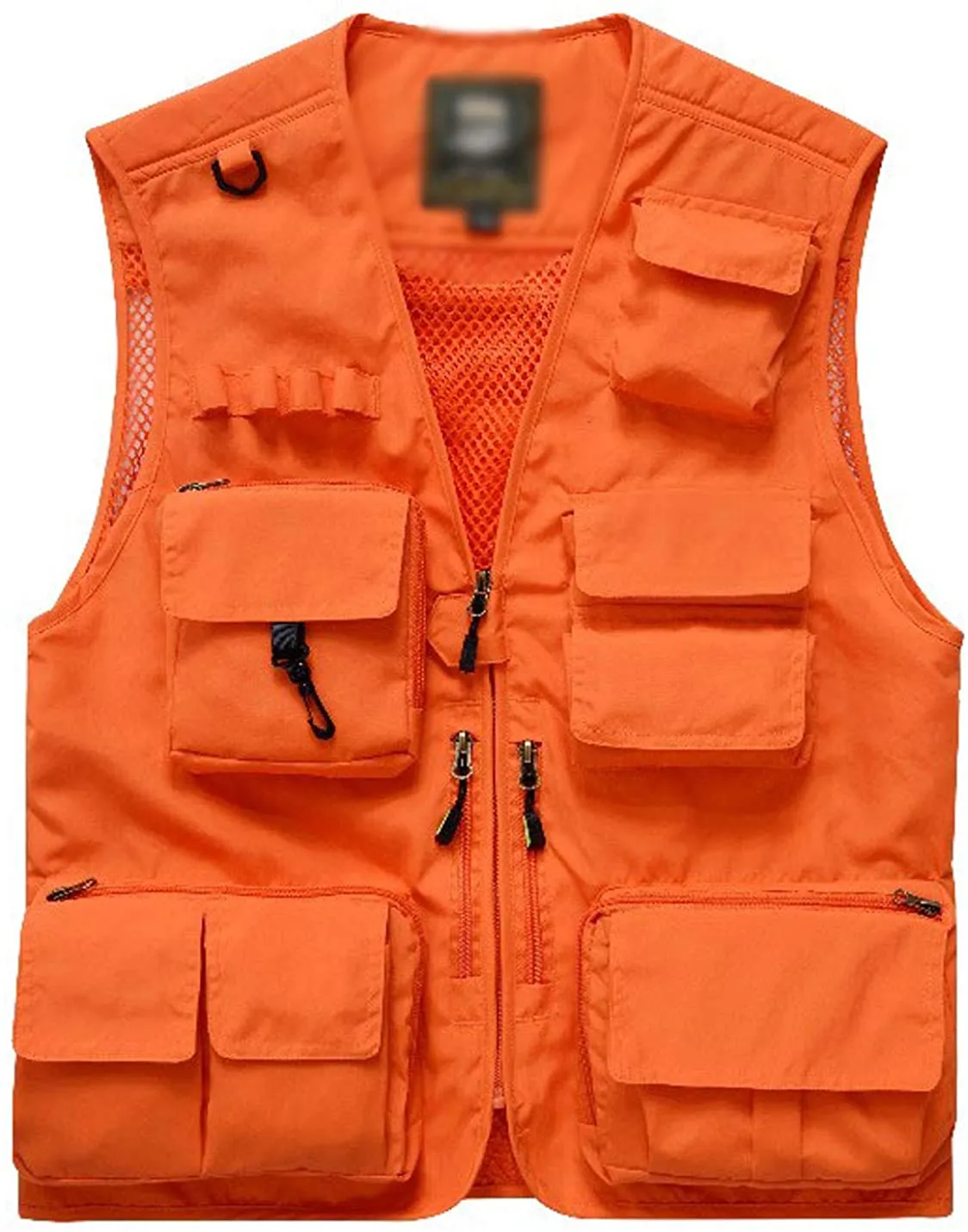 Men's Black Outdoor Sleeveless Vest Jacket Multi Pockets