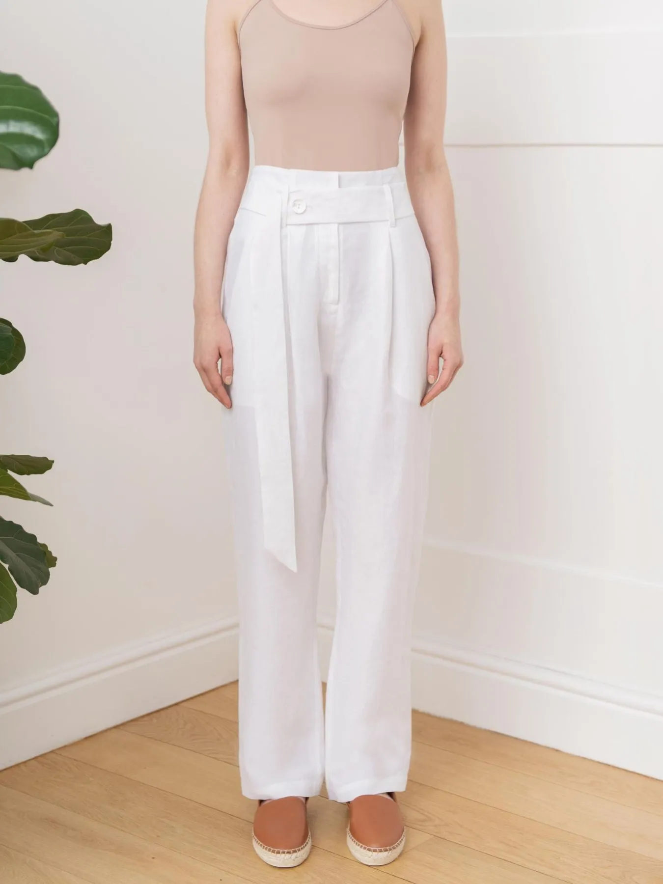 Nomade Linen Suit Trousers, White
