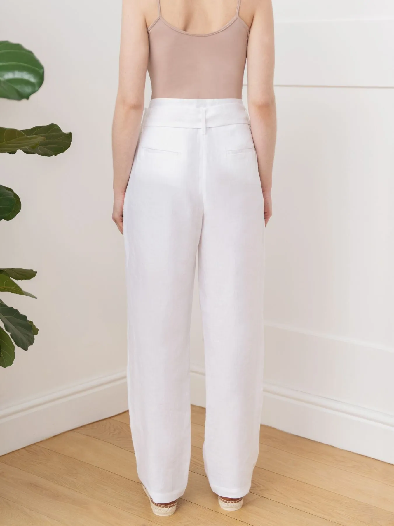 Nomade Linen Suit Trousers, White