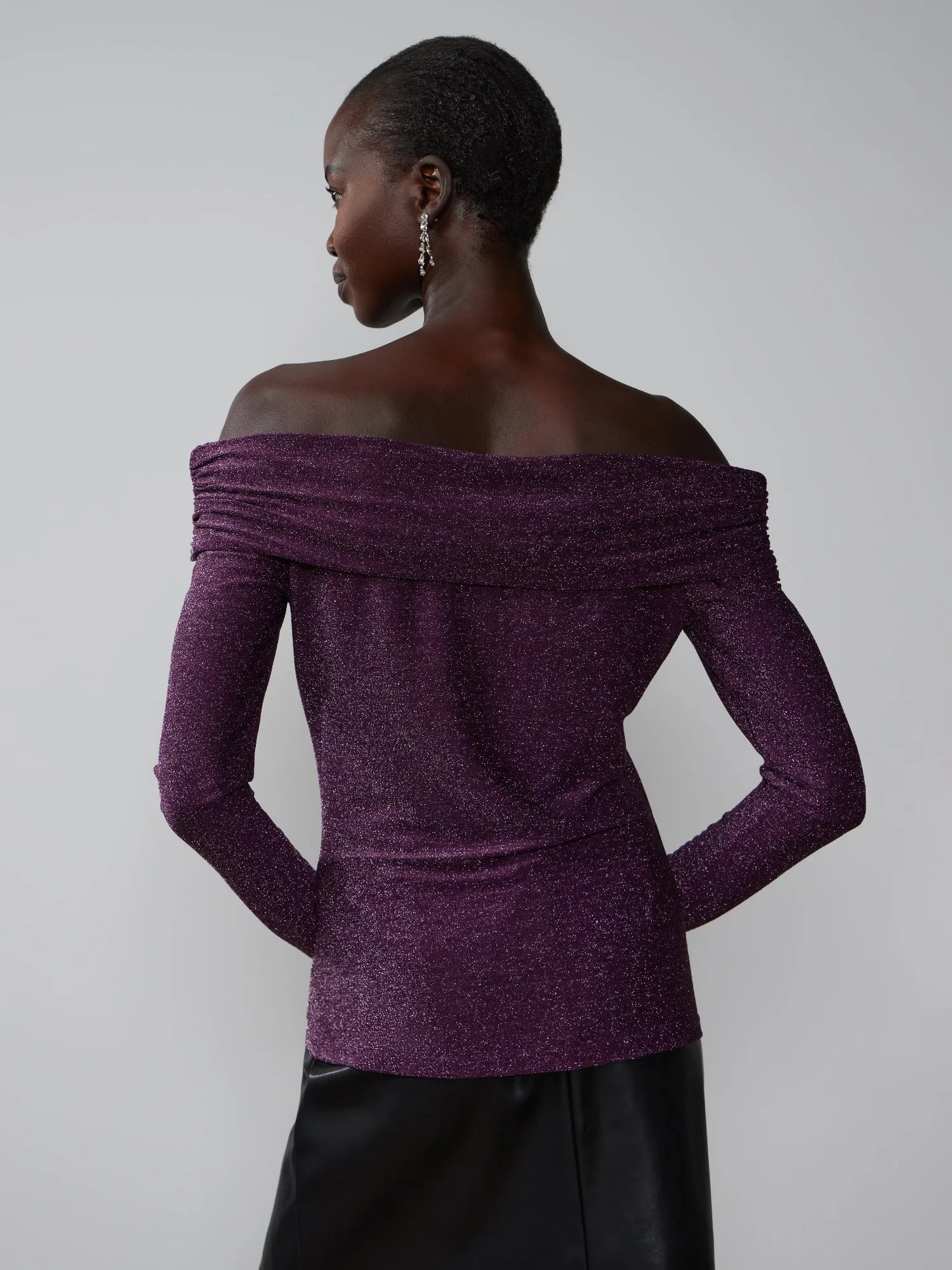 Off Shoulder Lurex Top