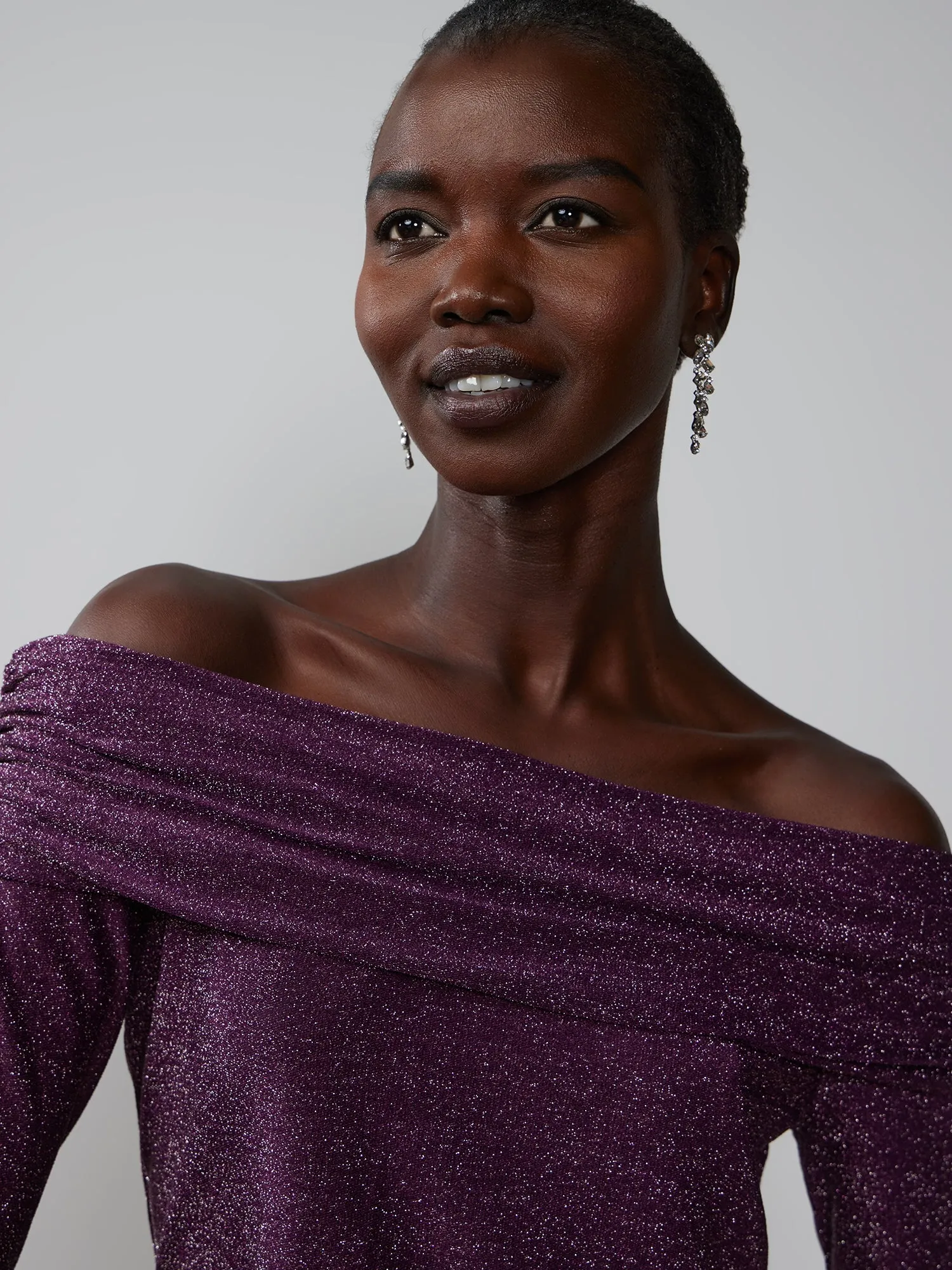 Off Shoulder Lurex Top