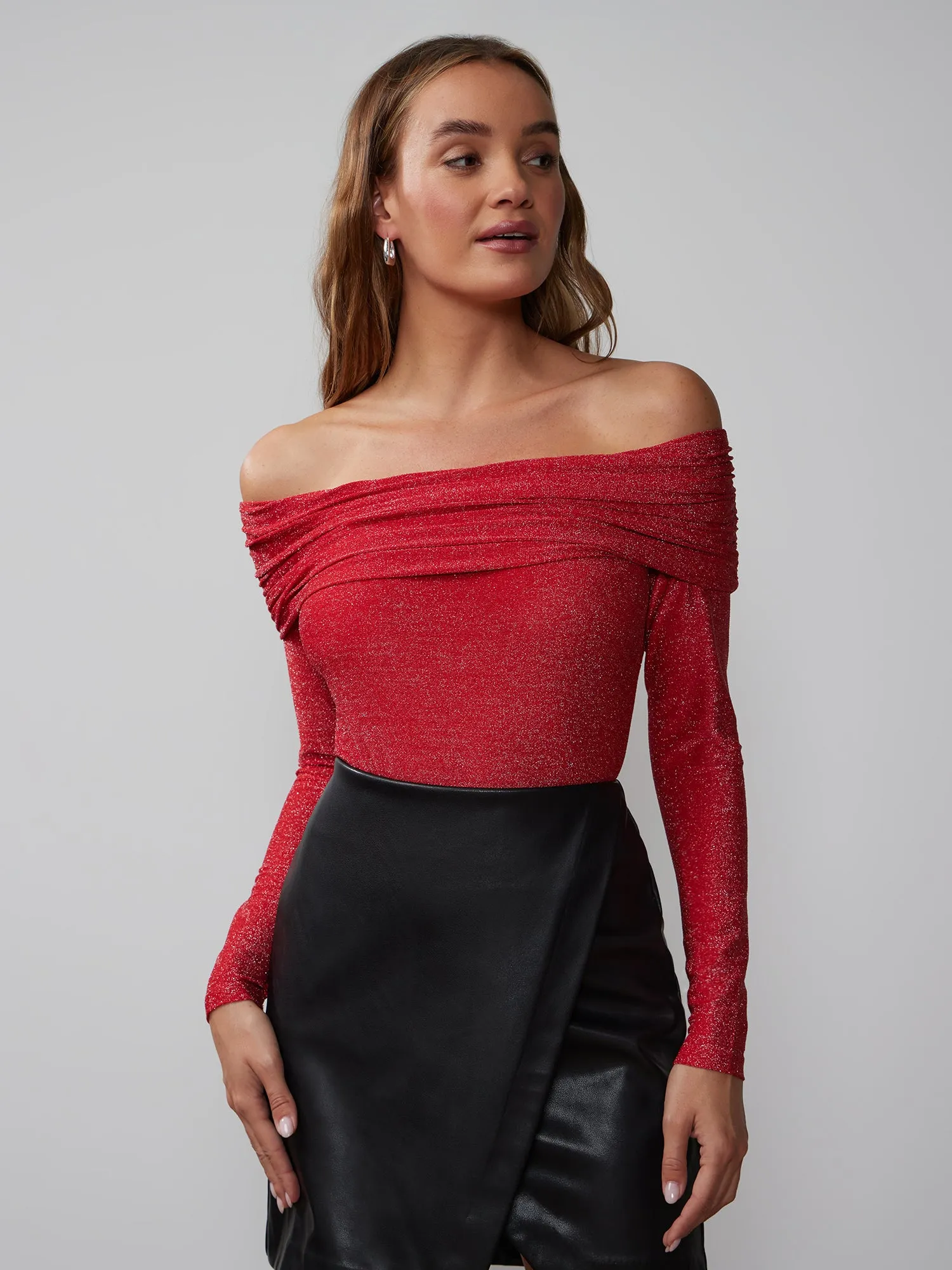 Off Shoulder Lurex Top
