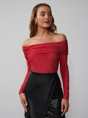 Off Shoulder Lurex Top
