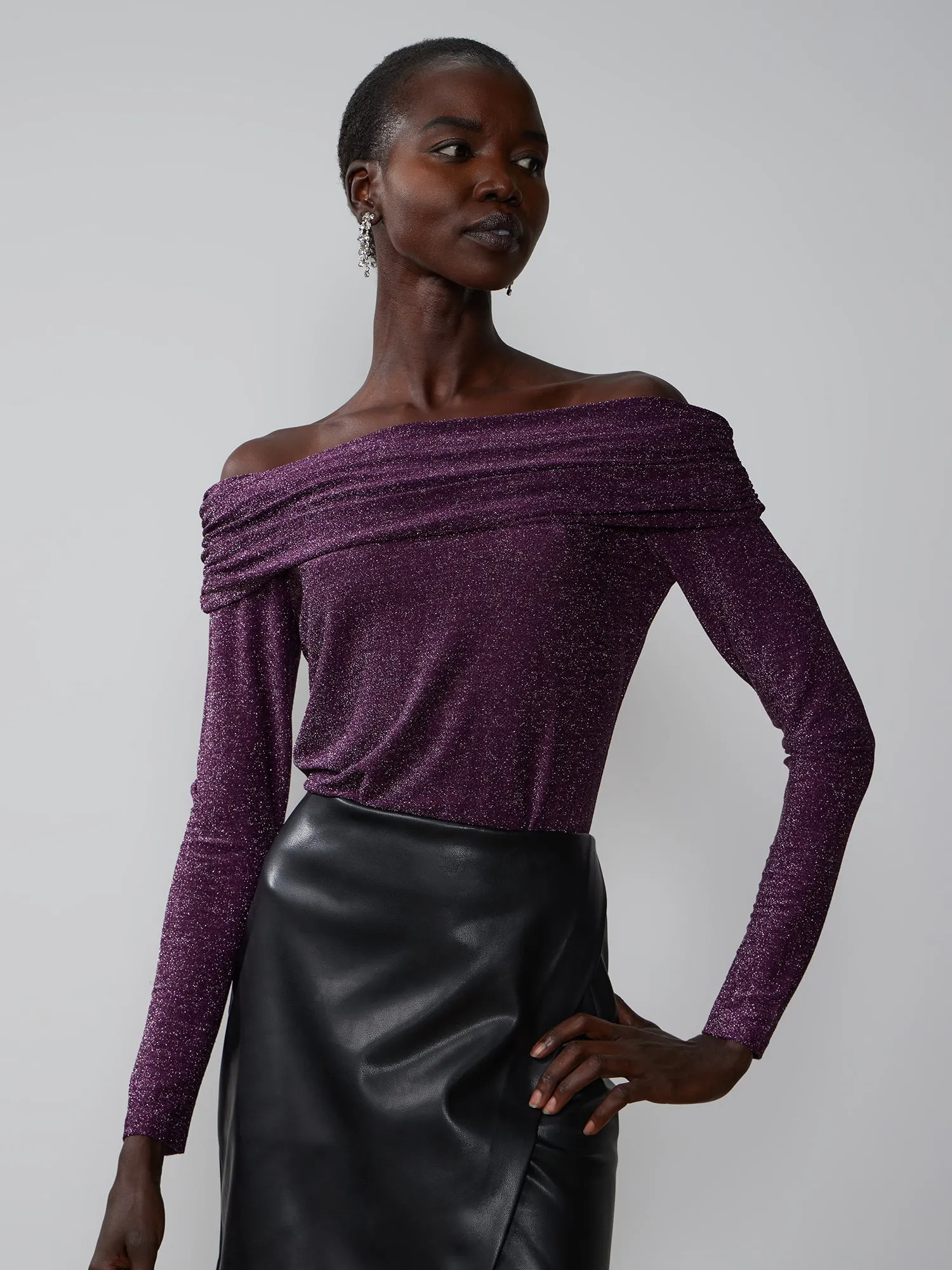 Off Shoulder Lurex Top