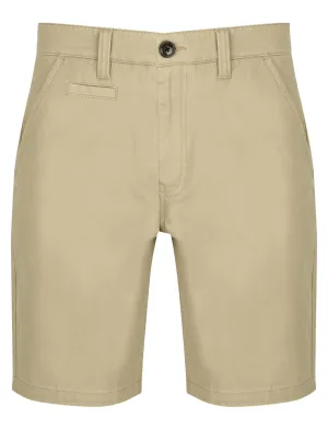 Orian Cotton Twill Chino Shorts with Stretch In Stone - South Shore