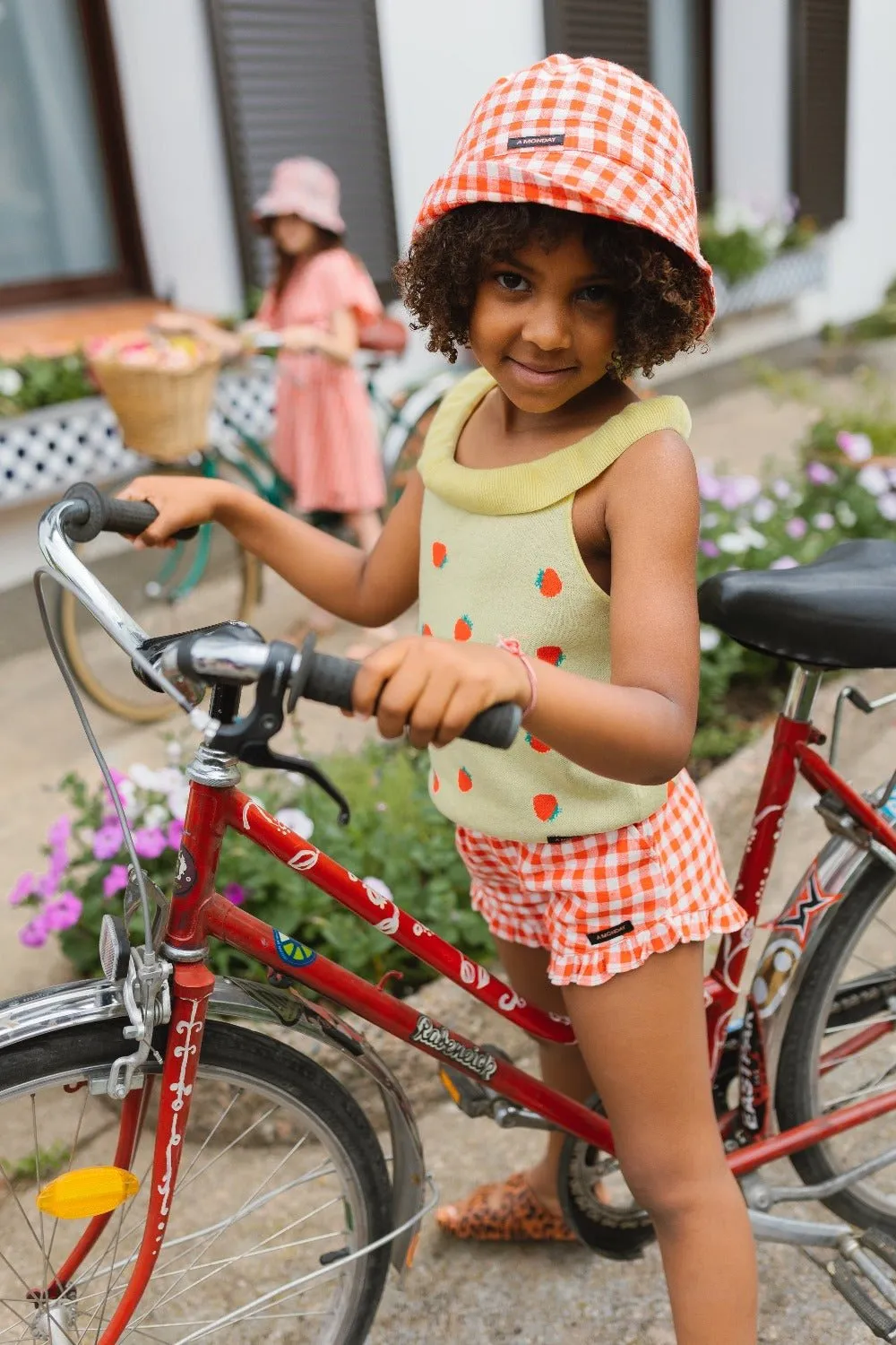 Pearl Shorts in Poppy Check by A Monday in Copenhagen