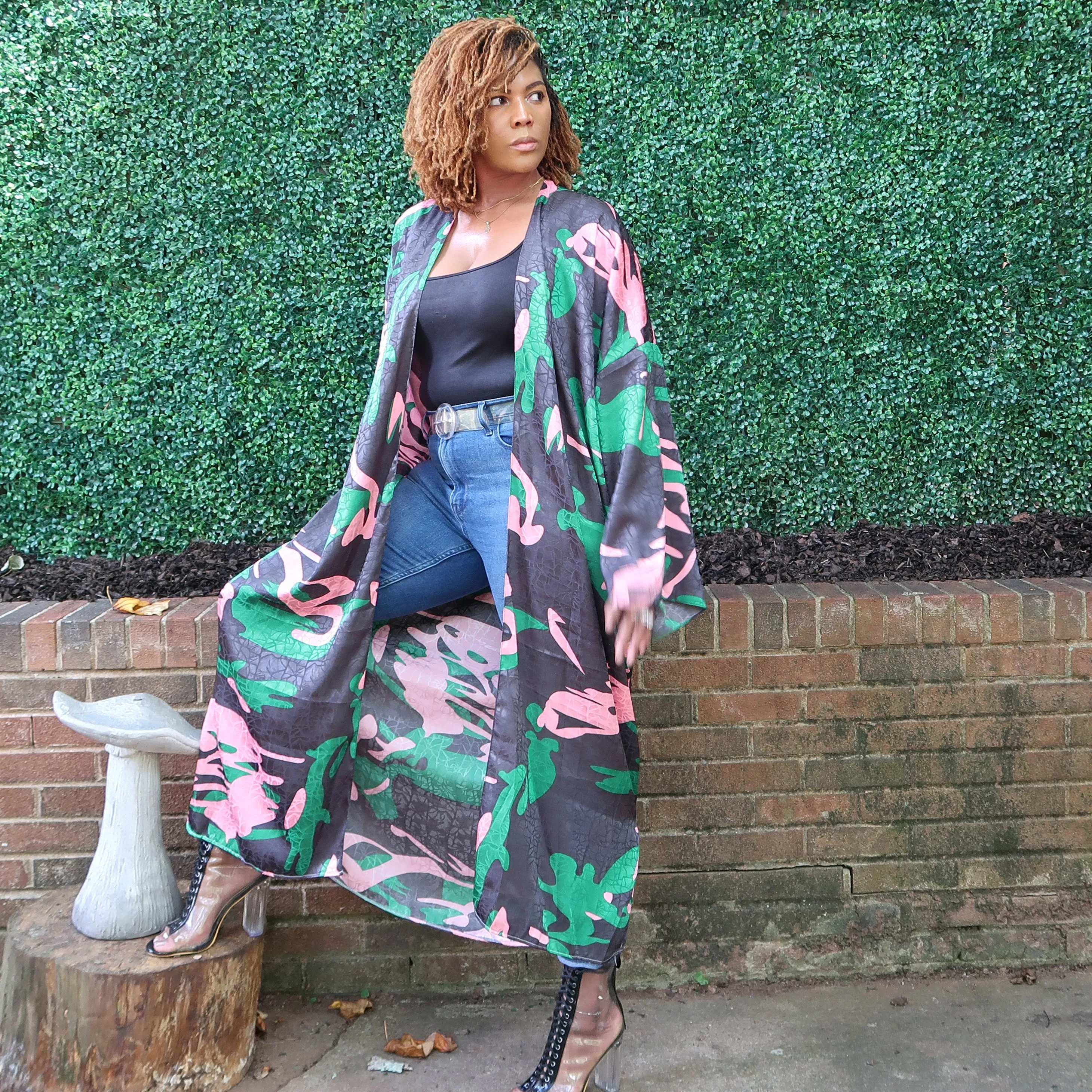 POISON IVY | Luxury Japanese Kimono Robe (Open Front) | Long Kimono