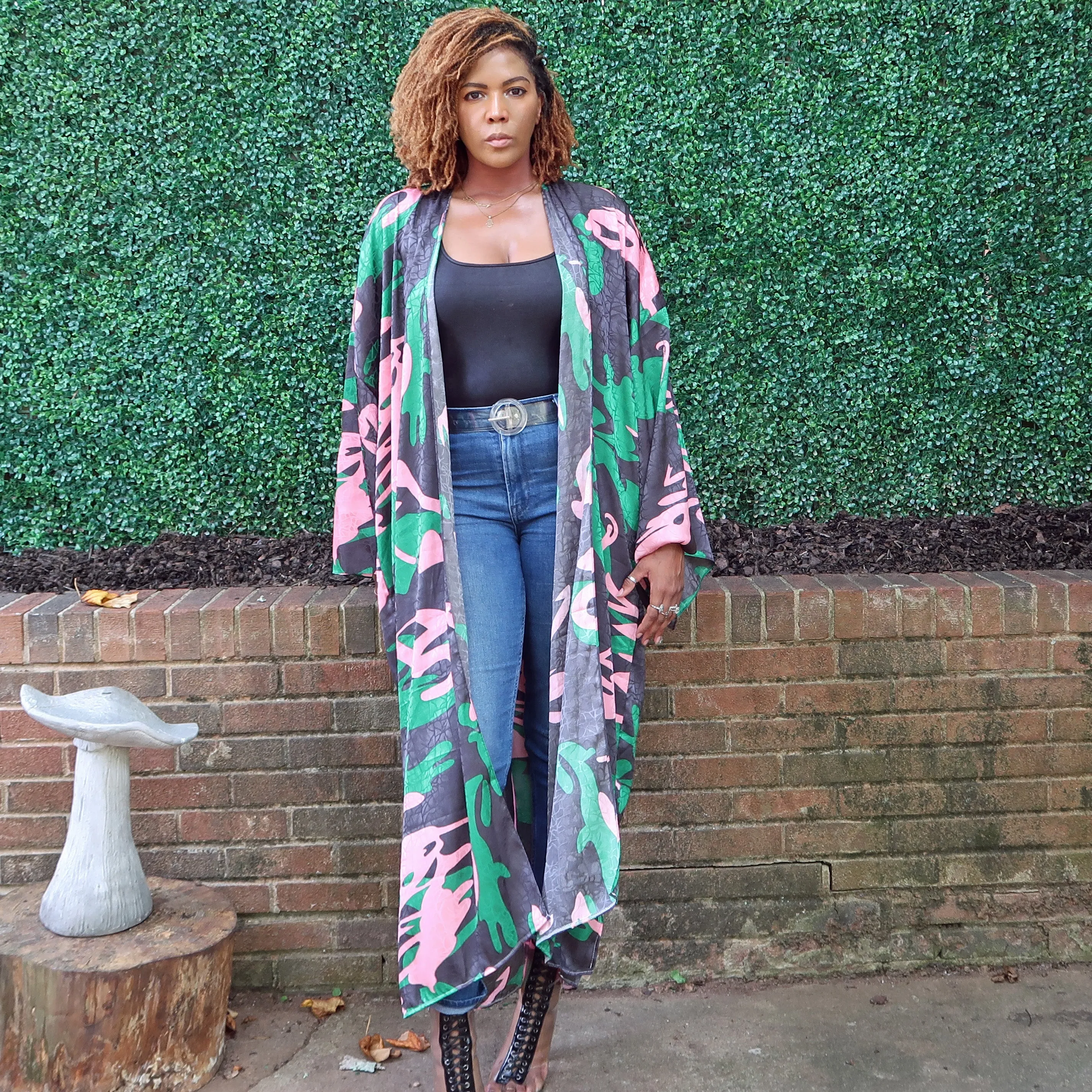 POISON IVY | Luxury Japanese Kimono Robe (Open Front) | Long Kimono