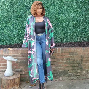 POISON IVY | Luxury Japanese Kimono Robe (Open Front) | Long Kimono